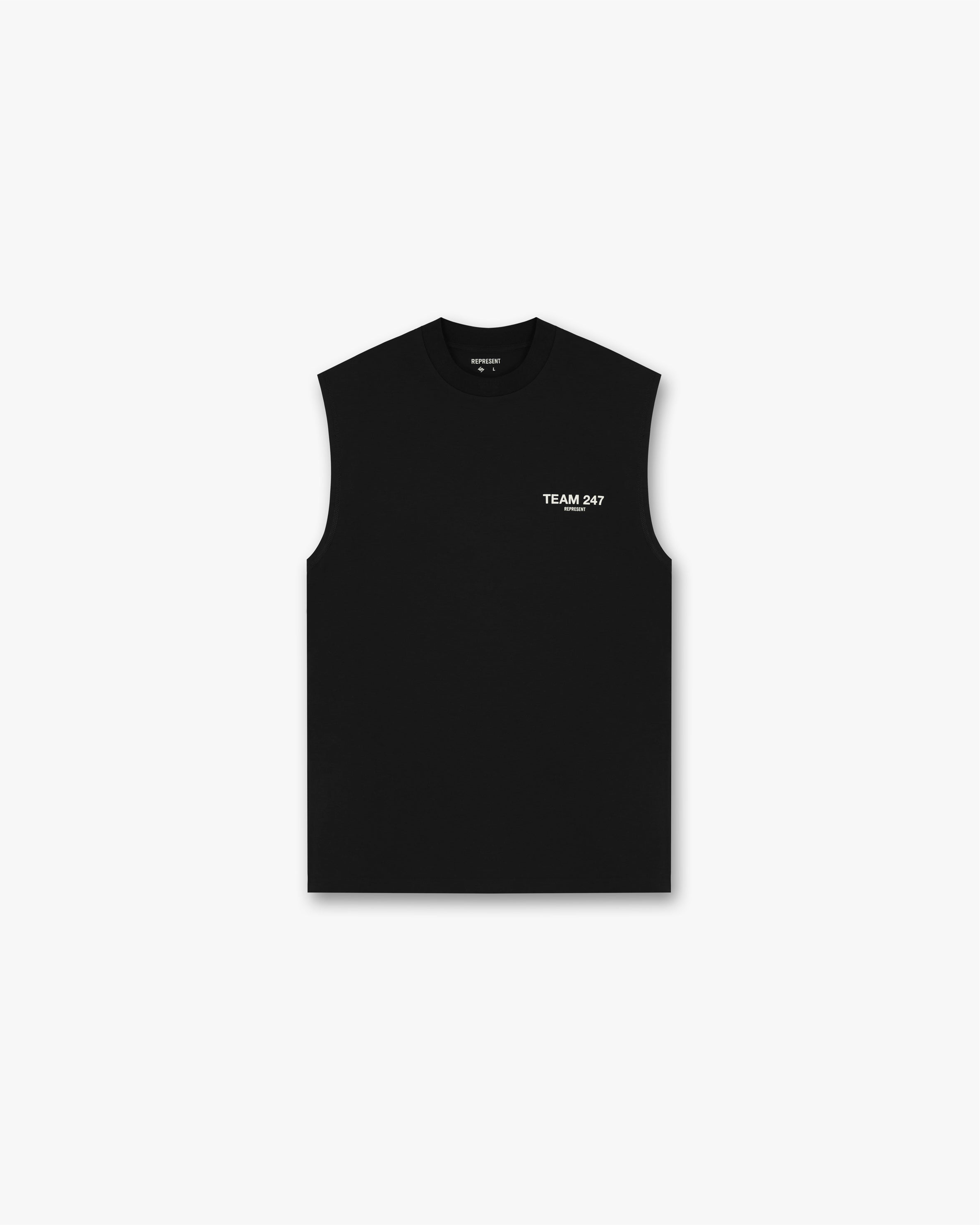Team 247 Oversized Tank Top for Women - Black - Loose Fit Casual Wear for Summer, Gym, and Beach