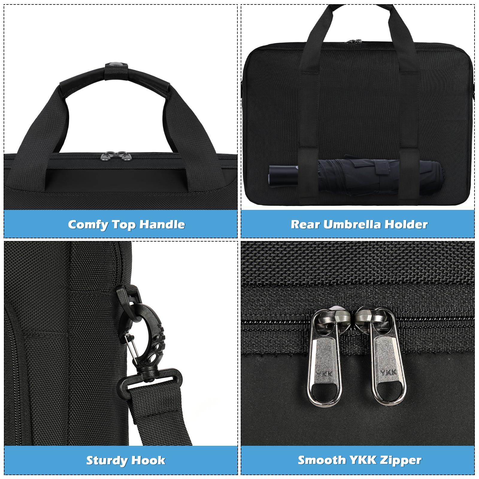 **15.6 Inch Waterproof Laptop Messenger Bag for Men & Women - Durable Business Briefcase, Travel & School Computer Case - Black**    *(Perfect for Commuting, Office Work, College & Business Trips)*