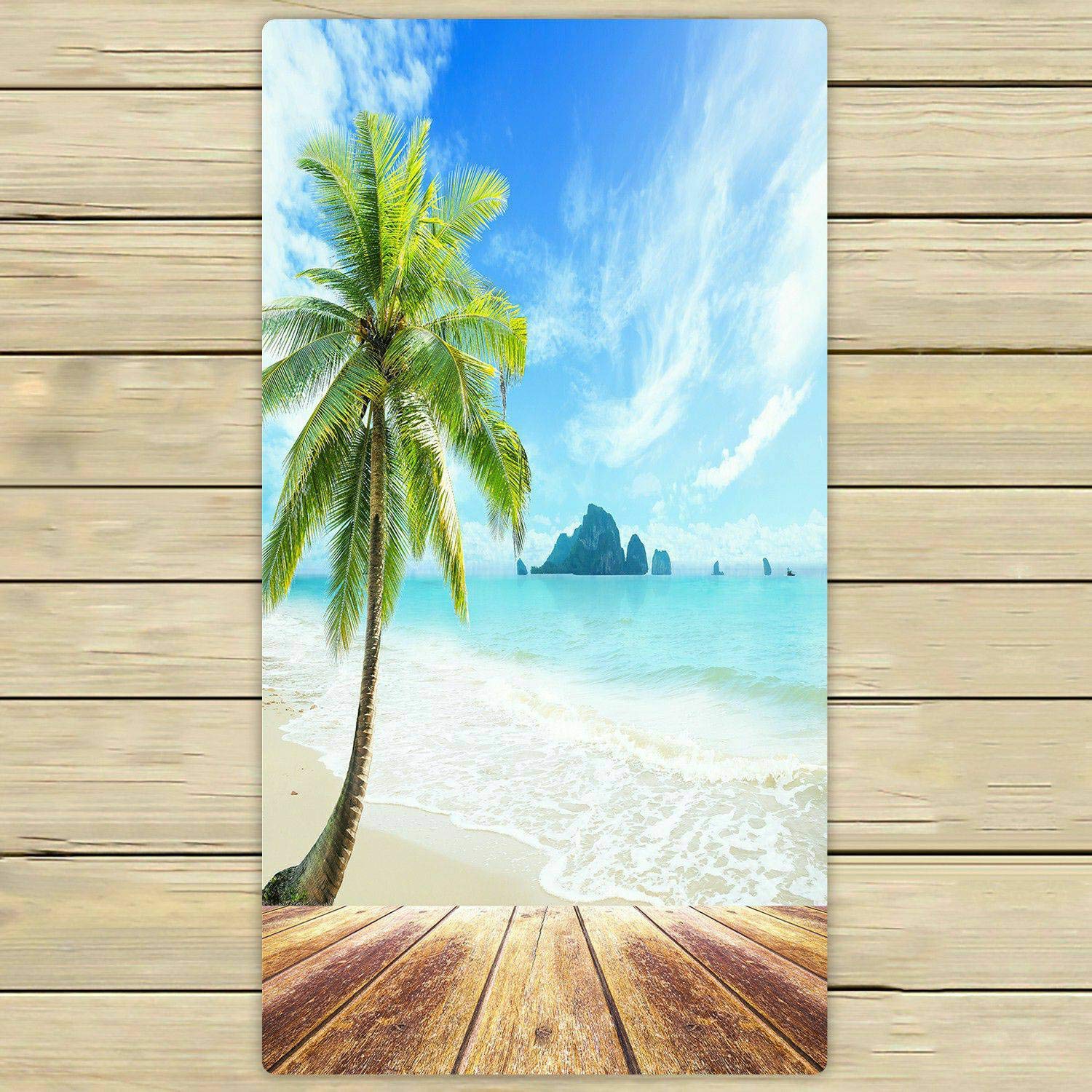 Premium Coconut Palm Tree Beach Bath Towel - Soft & Absorbent 30x56 Inch for Home, Outdoor, Travel - Perfect for Pool, Beach, Vacation & Spa Days