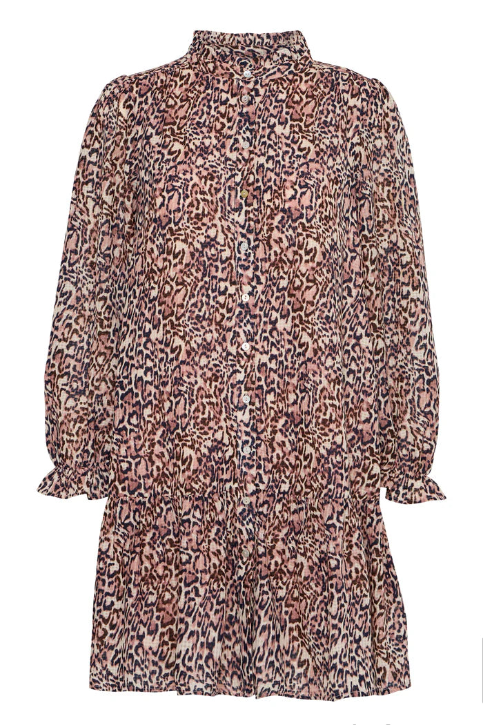 Fashionable Leopard Print Long Sleeve Mini Dress for Women - Party, Date Night & Casual Wear
