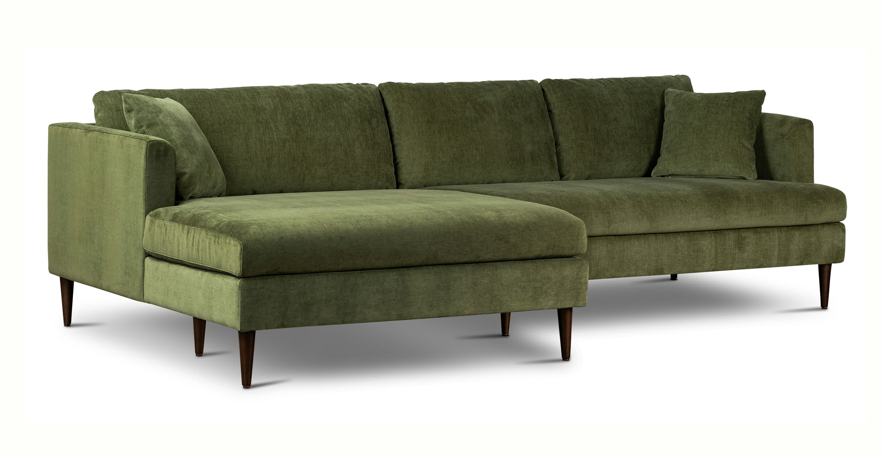 Lucerne Left Facing Sectional Sofa with Extra Wide Chaise Lounge - Modern L-Shaped Couch for Living Room, Family Room & Home Theater