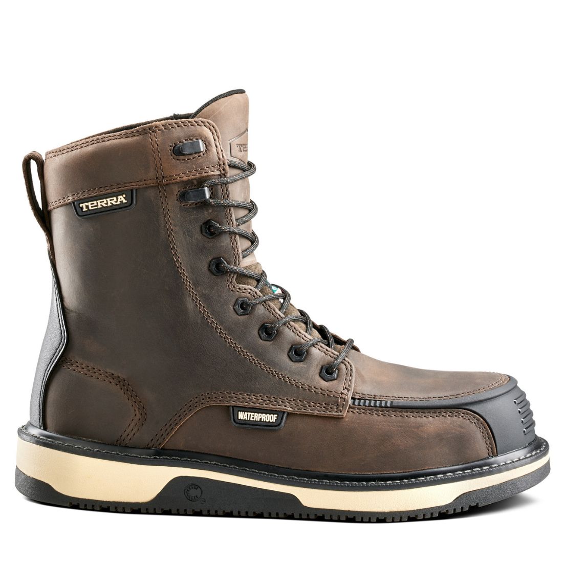 Terra Ironstone Men's 8 Waterproof Composite Toe Work Boot 839FDB - Durable Safety Shoes for Construction, Warehouse & Outdoor Work