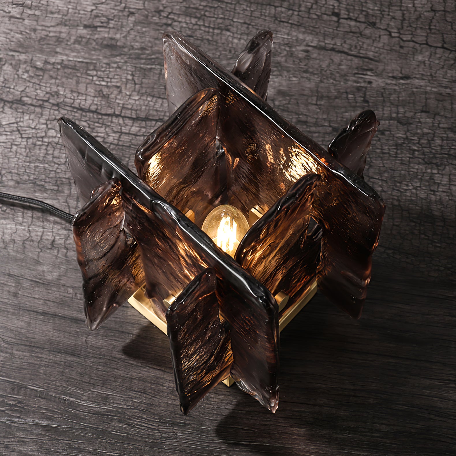 Amber LED Building Block Table Lamp - Modern Nightstand Light for Bedroom, Office, and Kids Room Decor - Perfect for Reading, Relaxing, and Creating Cozy Atmosphere