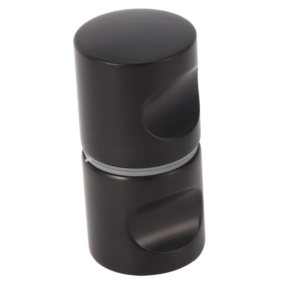 Walfront Matte Black Aluminum Alloy Single Hole Back-to-Back Pull Knob Handle for Glass Doors - Bathroom, Shower Room & Home Hardware (Perfect for Modern Cabinets, Closet Doors and Vanity Installations)