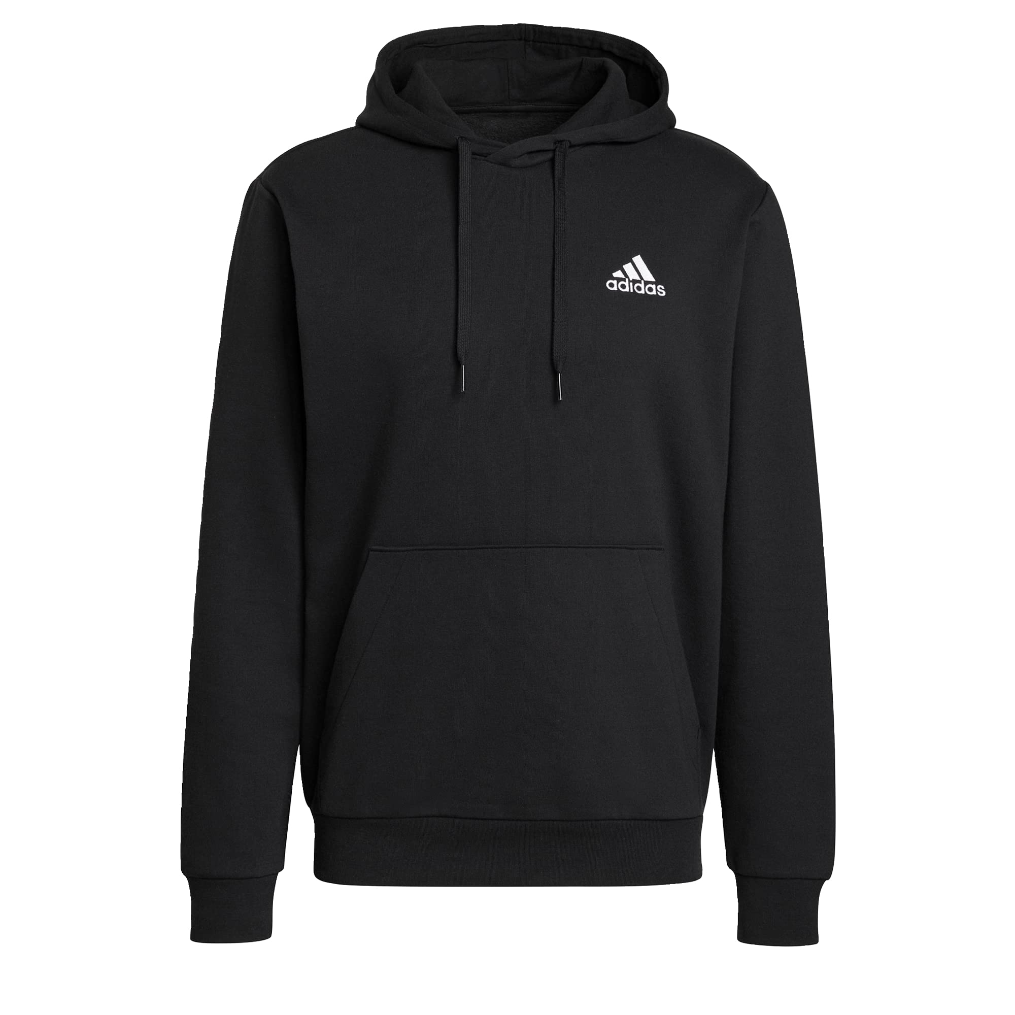 Adidas Men's Essentials Fleece Hoodie Sweatshirt - Soft Cotton Pullover for Casual Wear, Gym & Outdoor Activities (Black, Pack of 1)