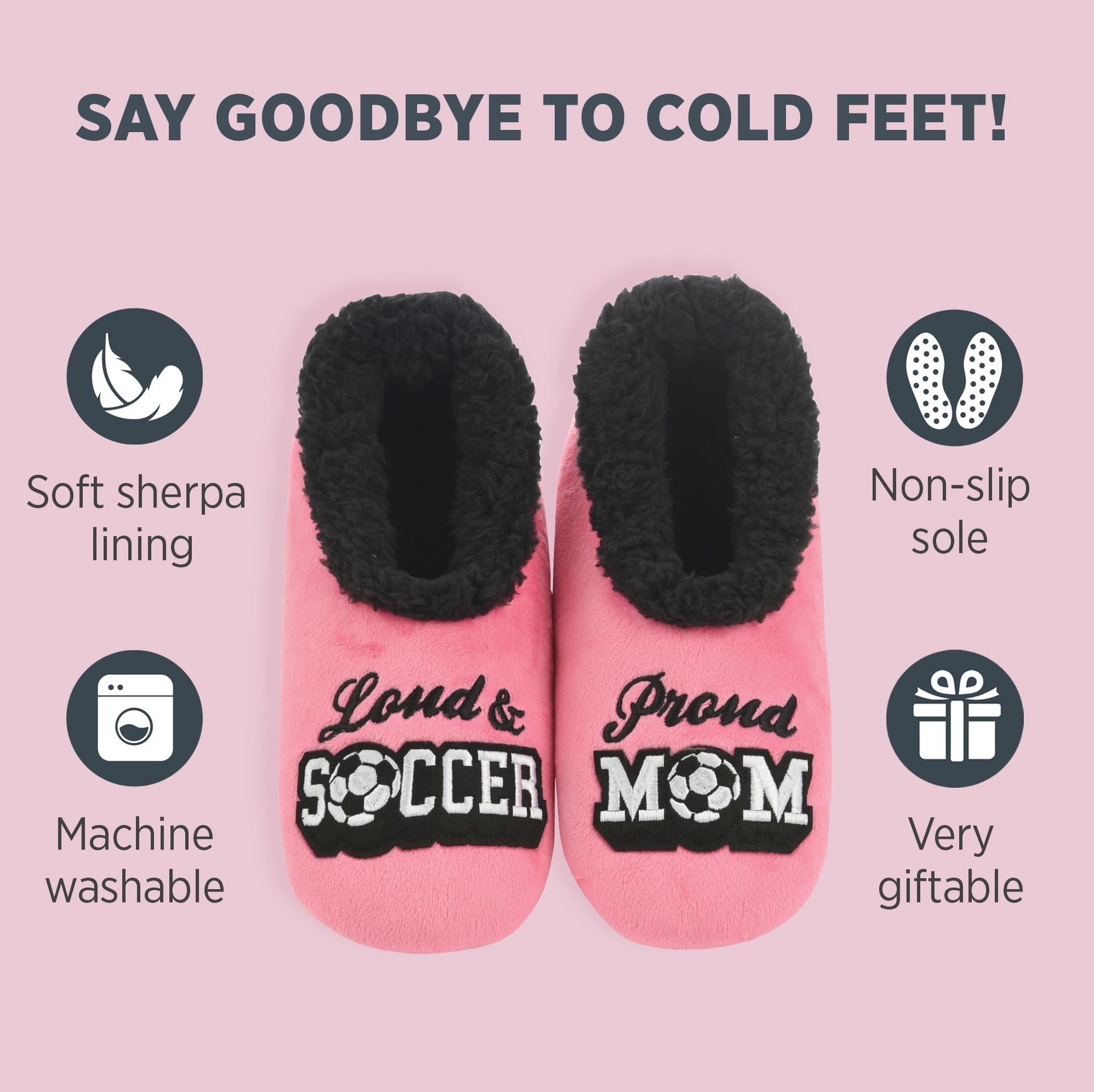 Cozy Non-Slip Fuzzy Slipper Socks for Women - Funny Pairable House Slippers by Snoozies | Perfect for Indoor Relaxation, Lounging & Gift Giving