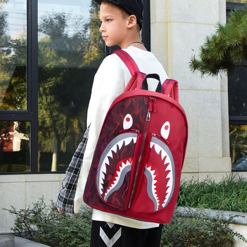 ALLLUV Boys Travel Backpack - Lightweight School Backpack for Boys & Girls - Durable Outdoor Hiking & Casual Daypack (Red) - Perfect for School, Camping & Daily Use
