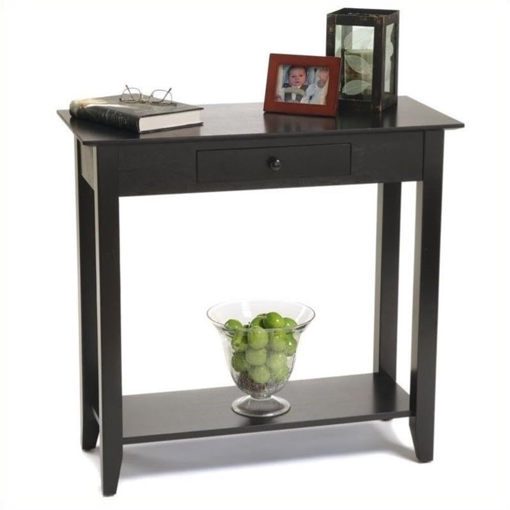 Home Square 3-Piece Black Living Room Table Set - Hall Table & 2 End Tables | Modern Coffee Table Set for Living Room, Lounge & Home Decor