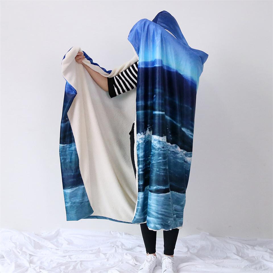 Moonlight Magic Cozy Hooded Blanket - Ultra Soft Fleece Wearable Blanket for Adults & Teens - Perfect for Movie Nights, Camping & Lounging at Home