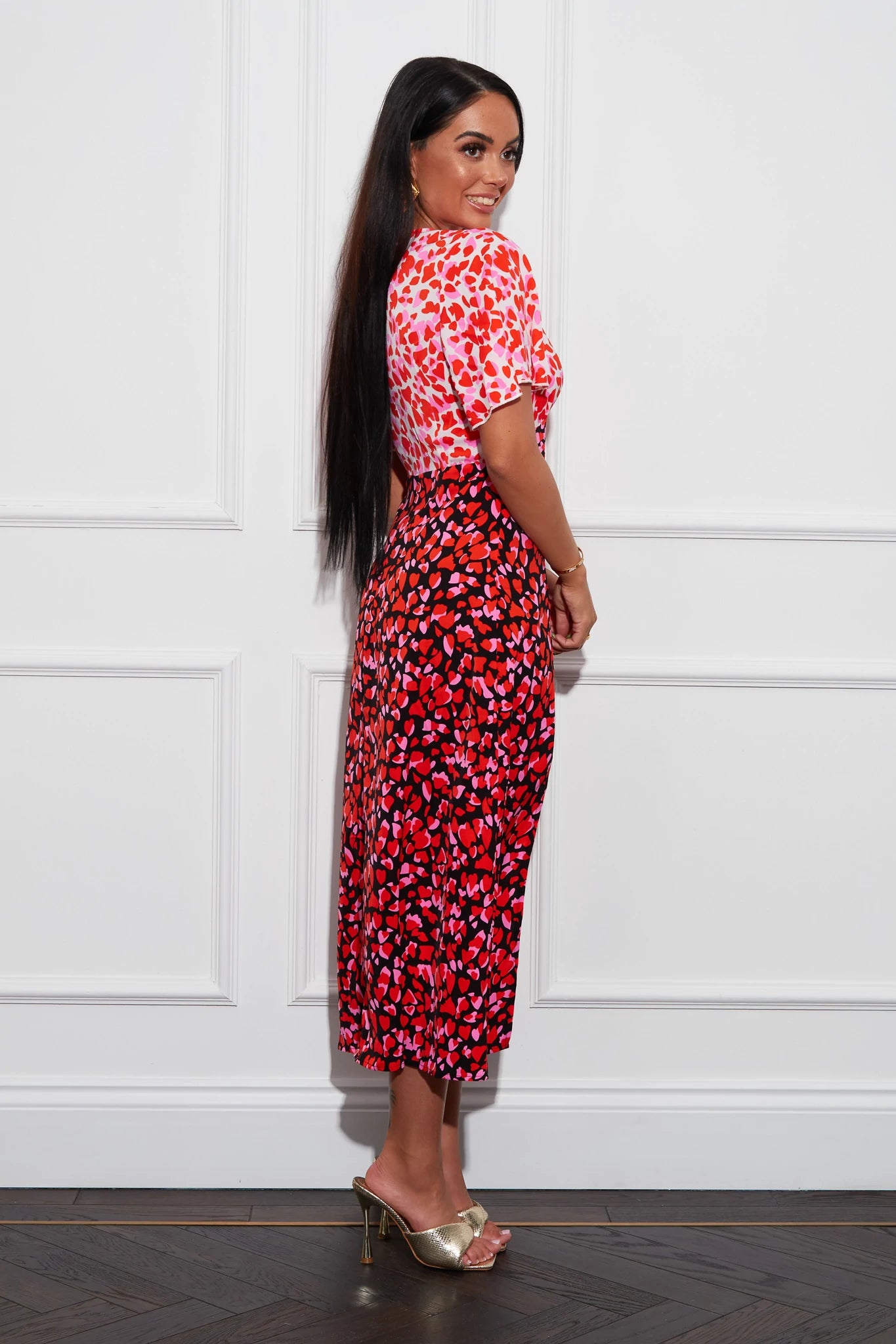 Levi Angel Sleeve Midi Dress for Women - Flowy A-Line Summer Dress with Puff Sleeves (Multiple Colors) - Perfect for Beach Vacation, Date Night & Casual Outings