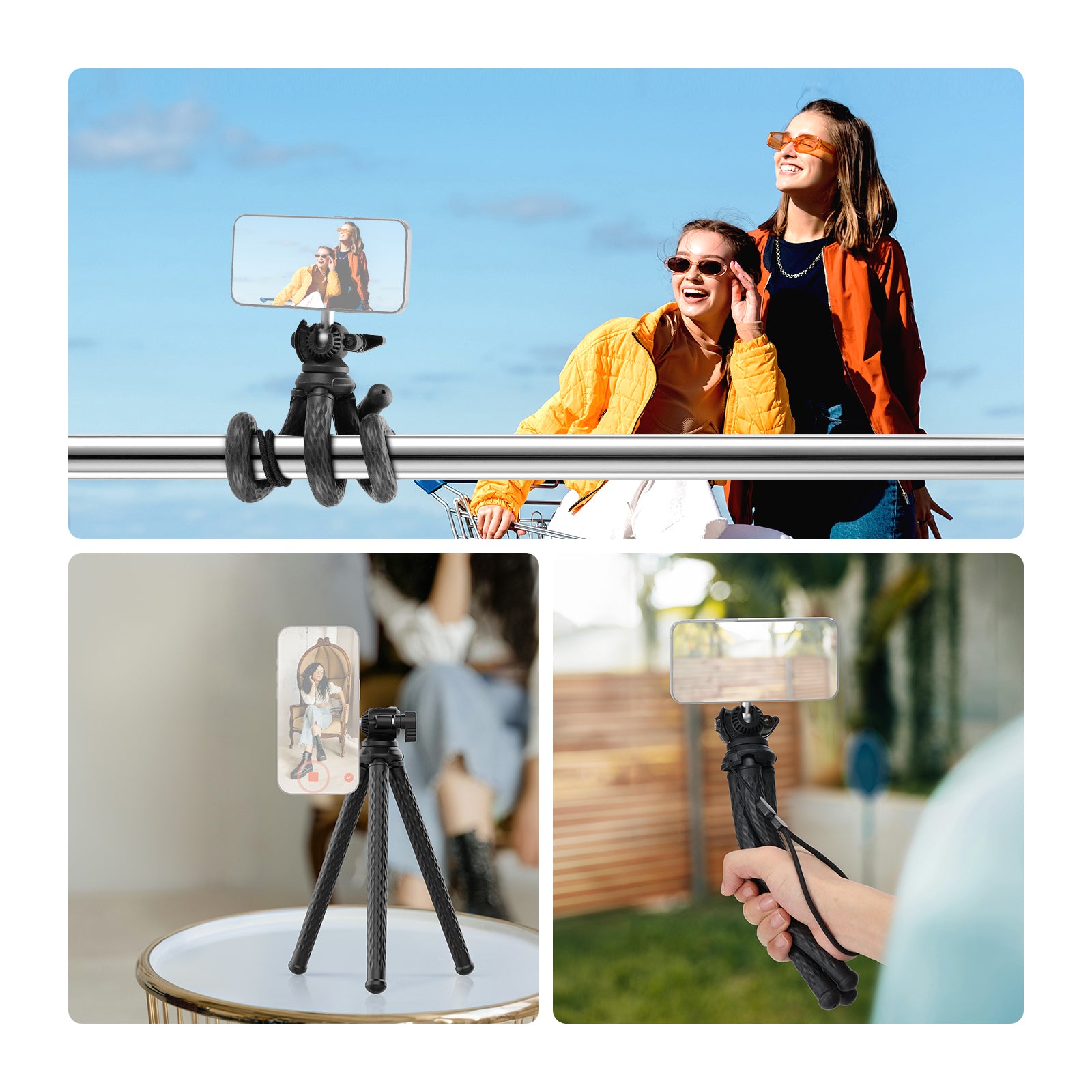 NEEWER TP33 Magnetic Flexible Phone Tripod with Ball Head & Metal Ring - Portable Smartphone Stand for Vlogging, Photography & Video Recording (Perfect for Travel, YouTube & Social Media)