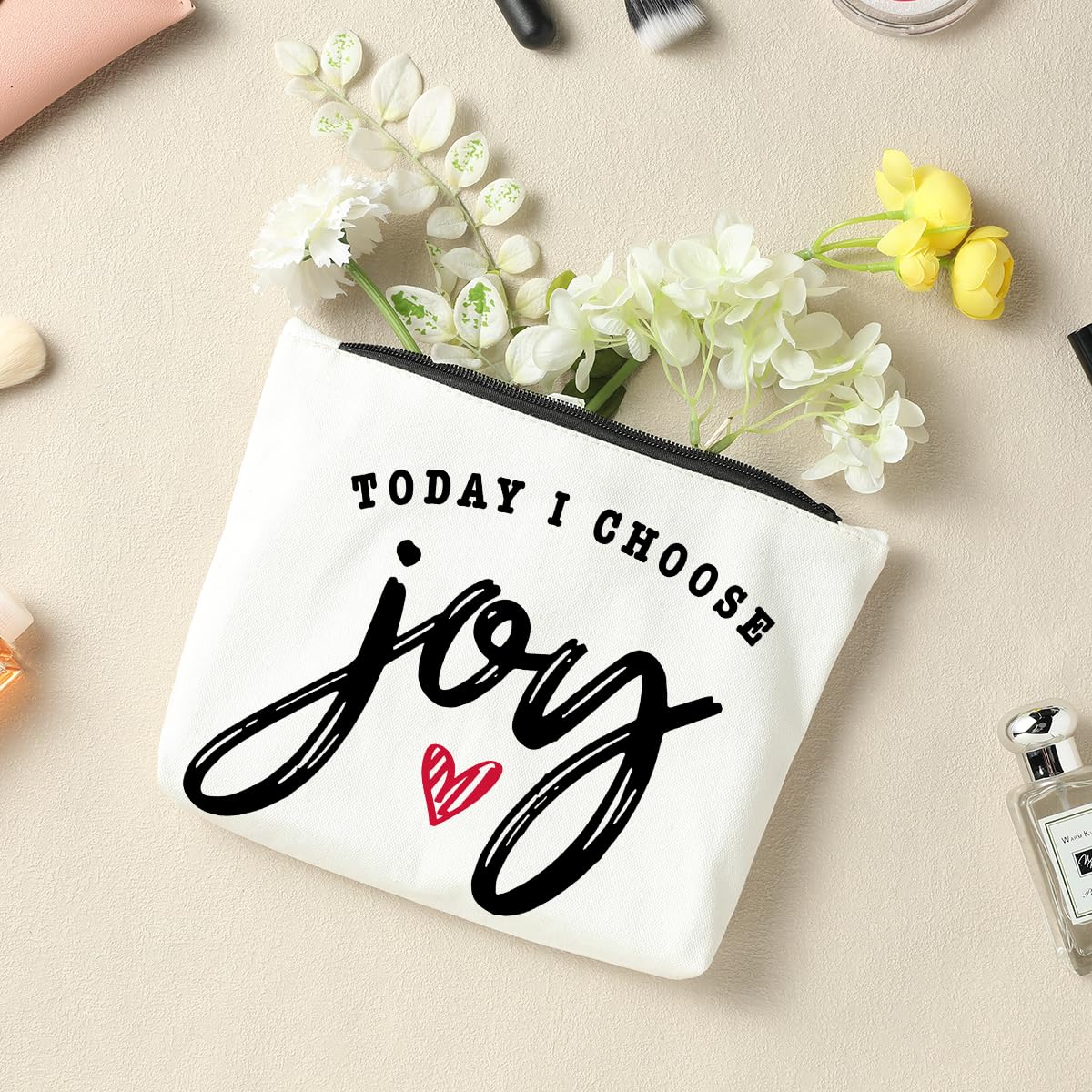 **Inspirational Makeup Bag for Women - Best Friend Gifts, Thank You Gifts, Birthday & Thanksgiving Presents - Travel Toiletry Bag for Beach, Vacation & Daily Essentials - Perfect for Sister, Bestie & Joyful Occasions**