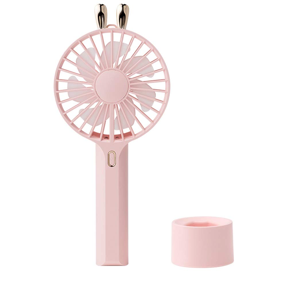 LOGO Mini USB Rechargeable Handheld Fan - Portable, Quiet & Cute Personal Fan for Students, Office, Dormitory - Perfect for Travel, Camping & Outdoor Activities