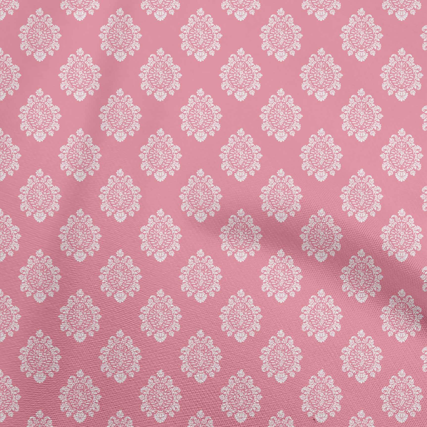 oneOone Velvet Light Pink Fabric Block Dress Material - 58 Inch Wide Premium Print Fabric by The Yard (73 Inches) | Perfect for DIY Dresses, Home Decor & Craft Projects