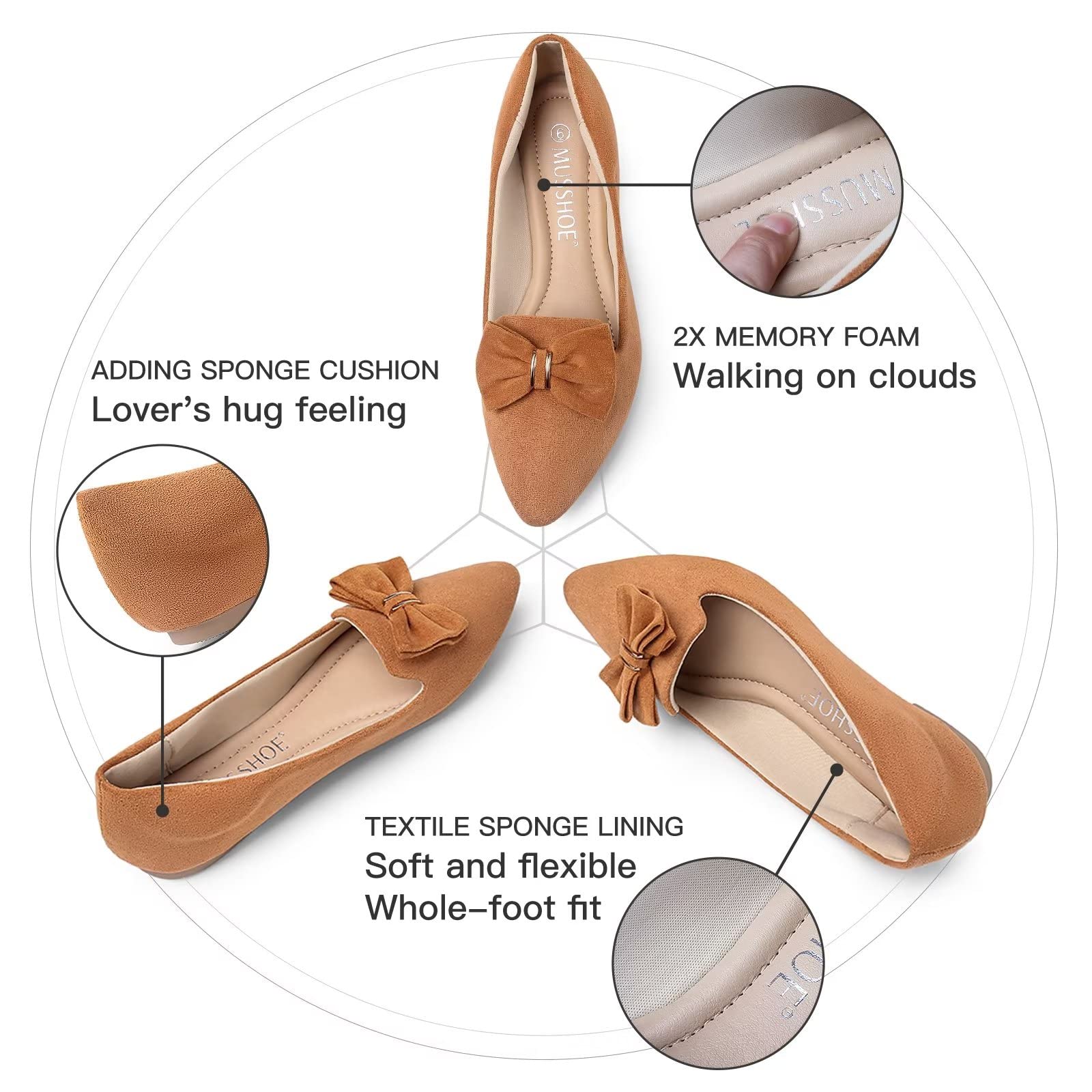 Comfortable Women's Slip-On Flat Shoes - Casual & Dressy Loafers for Work, Office & Everyday Wear | MUSSHOE