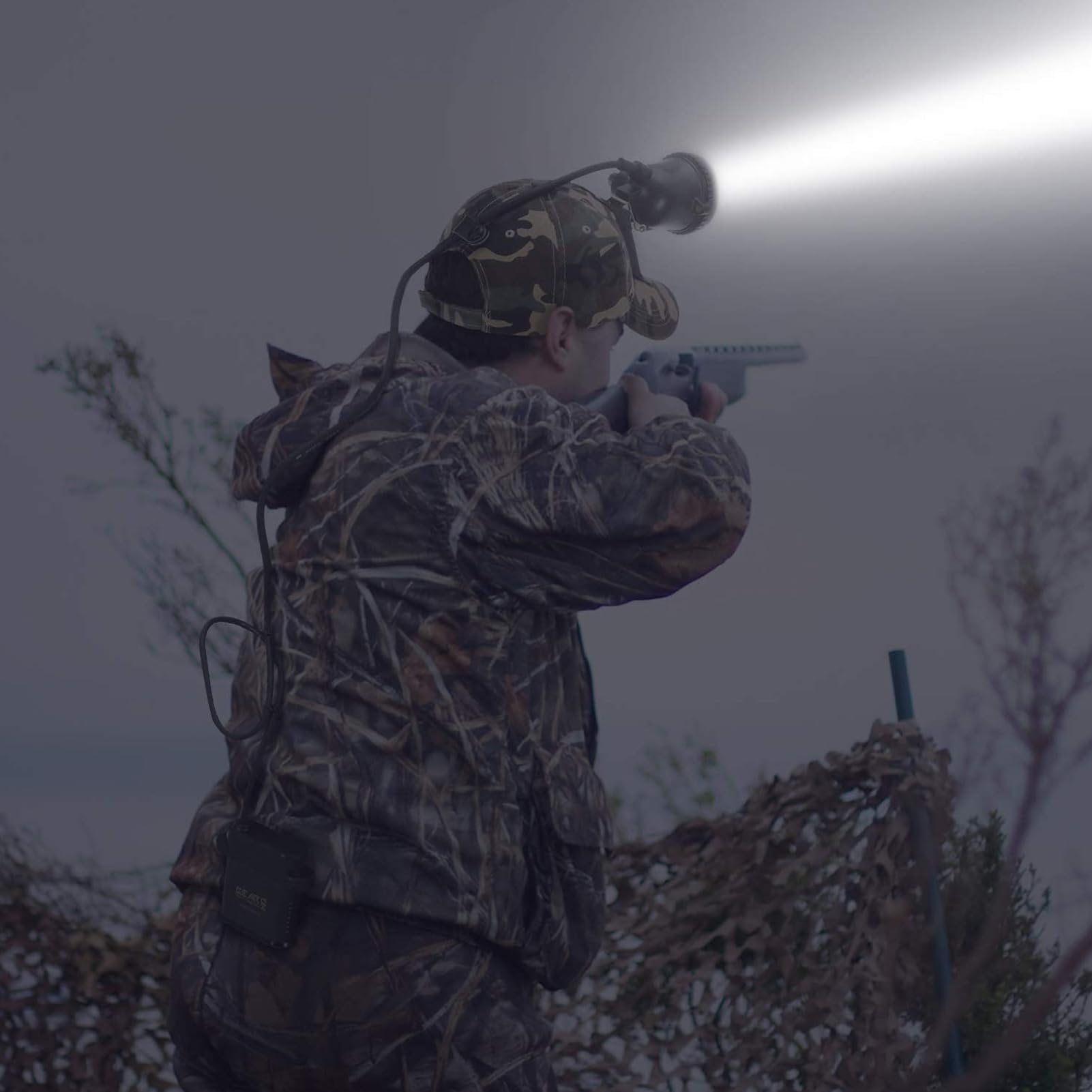 80000 LUX Super Bright Rechargeable LED Hunting Headlamp - Red/White/Green/Amber Light for Coyote, Hog & Predator Hunting - 5 Mode Switch with Soft Cap | Ideal for Night Hunting, Tracking & Outdoor Adventures