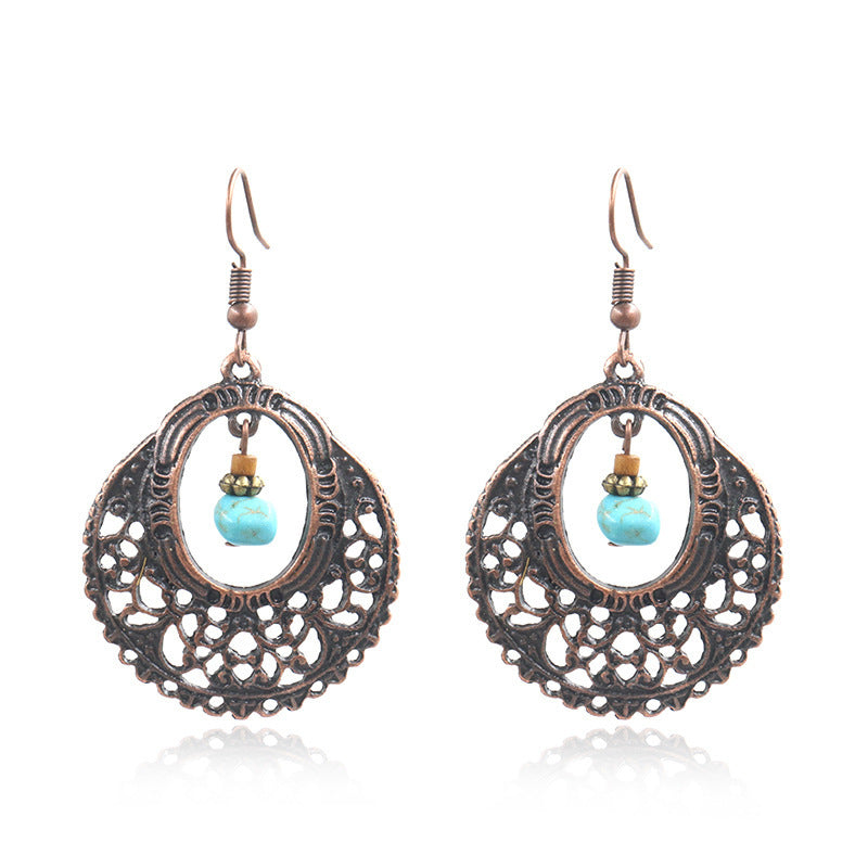 Vintage Distressed Pendant Earrings for Women - Boho Chic Retro Dangle Earrings - Perfect for Parties, Weddings & Everyday Wear