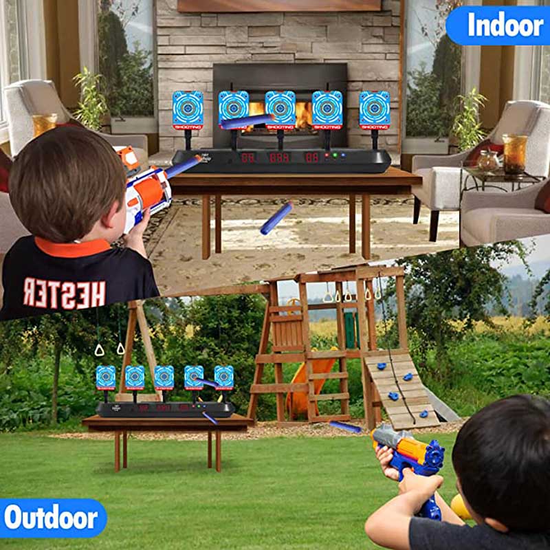 Electronic Scoring Auto Reset Running Shooting Target - 5 Targets for Outdoor Training, Hunting Practice & Tactical Drills