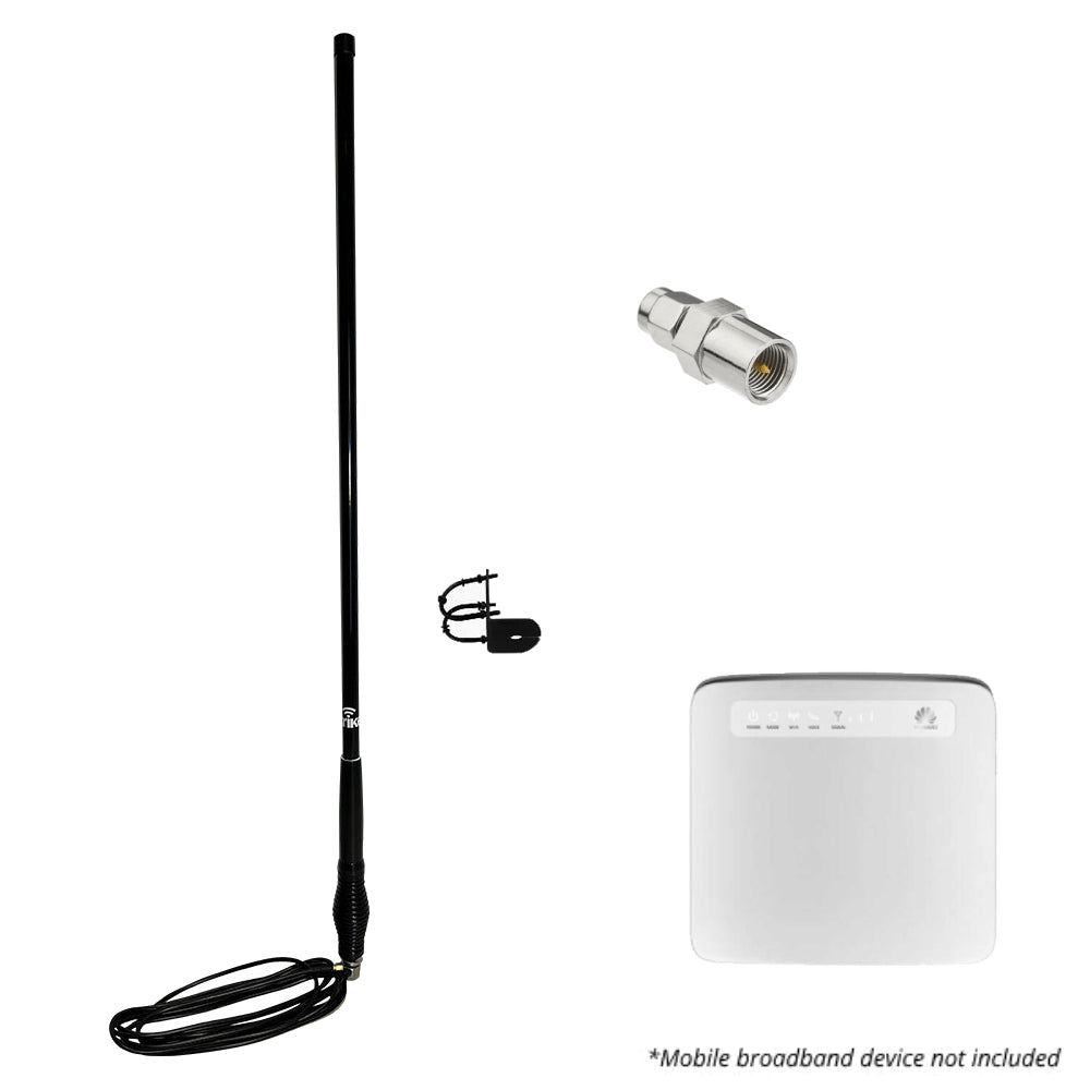 Optus 4G LTE WiFi Router (Huawei E5186) with Patch Lead & Bullbar Mount Antenna Bundle - High Speed Portable Internet for Caravan, RV & Remote Work