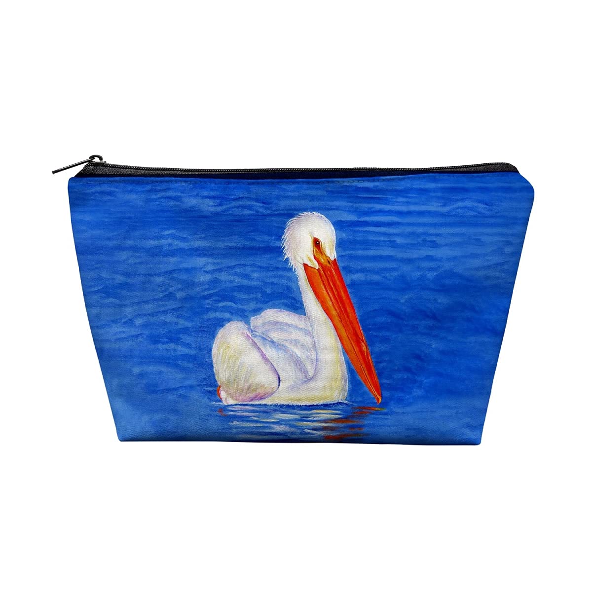 Betsy Drake PC1131 8.5 x 6 Inch White Pelican Portrait Pouch - Waterproof Travel Document Holder for Passport, Tickets & Credit Cards