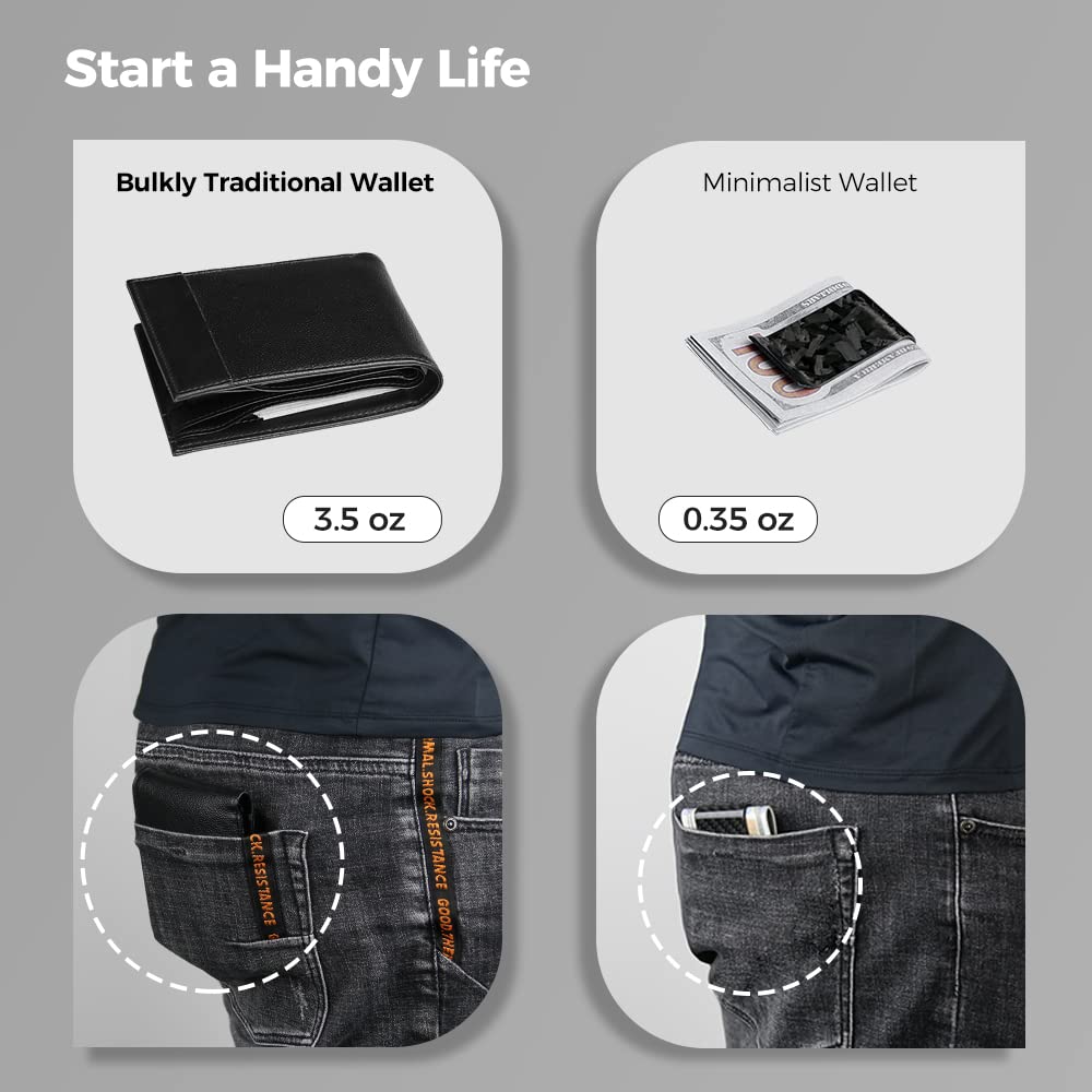 Slim Carbon Fiber Money Clip for Men - Durable Minimalist Cash Holder for Everyday Use