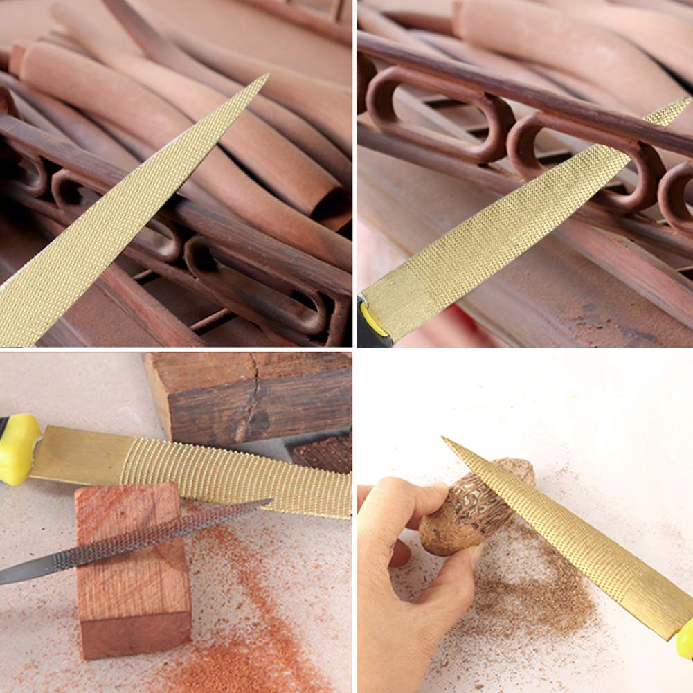 **Fdit Golden Tapered Wood File Rasp - Cone Carving Tool for Woodworking, DIY Crafts & Carpentry - Perfect for Shaping, Smoothing & Detailing Wood Projects**