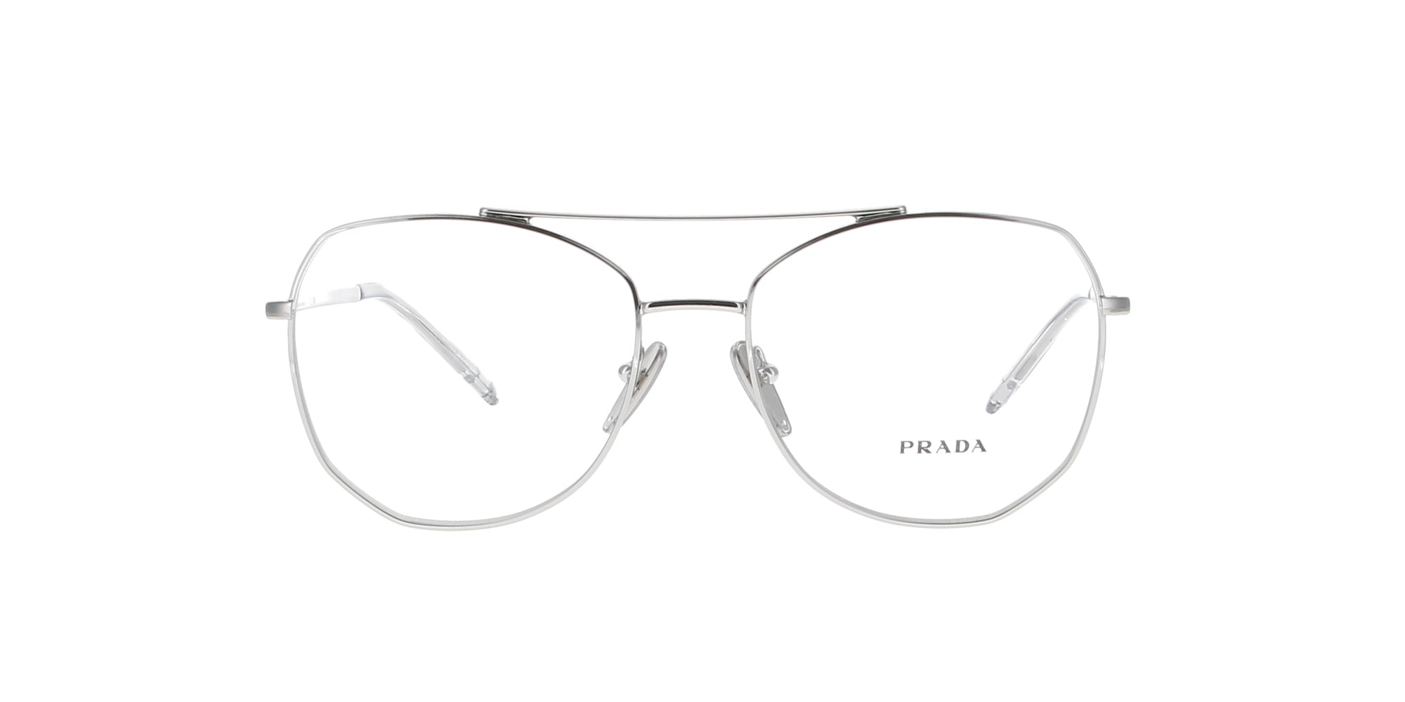 Prada Angular Silver Metal Frame Sunglasses - Stylish UV Protection for Outdoor Activities & Fashion Accessories