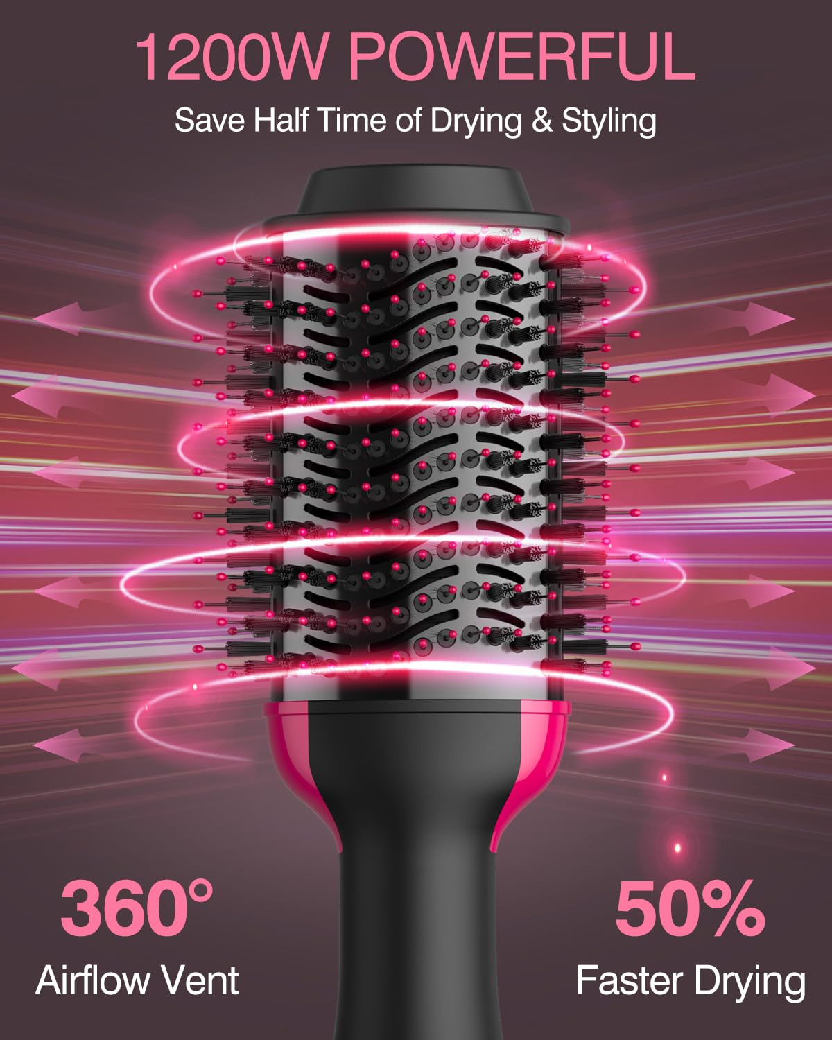 4-in-1 Ionic Hair Dryer Brush - Styler & Volumizer for Salon Blowouts at Home