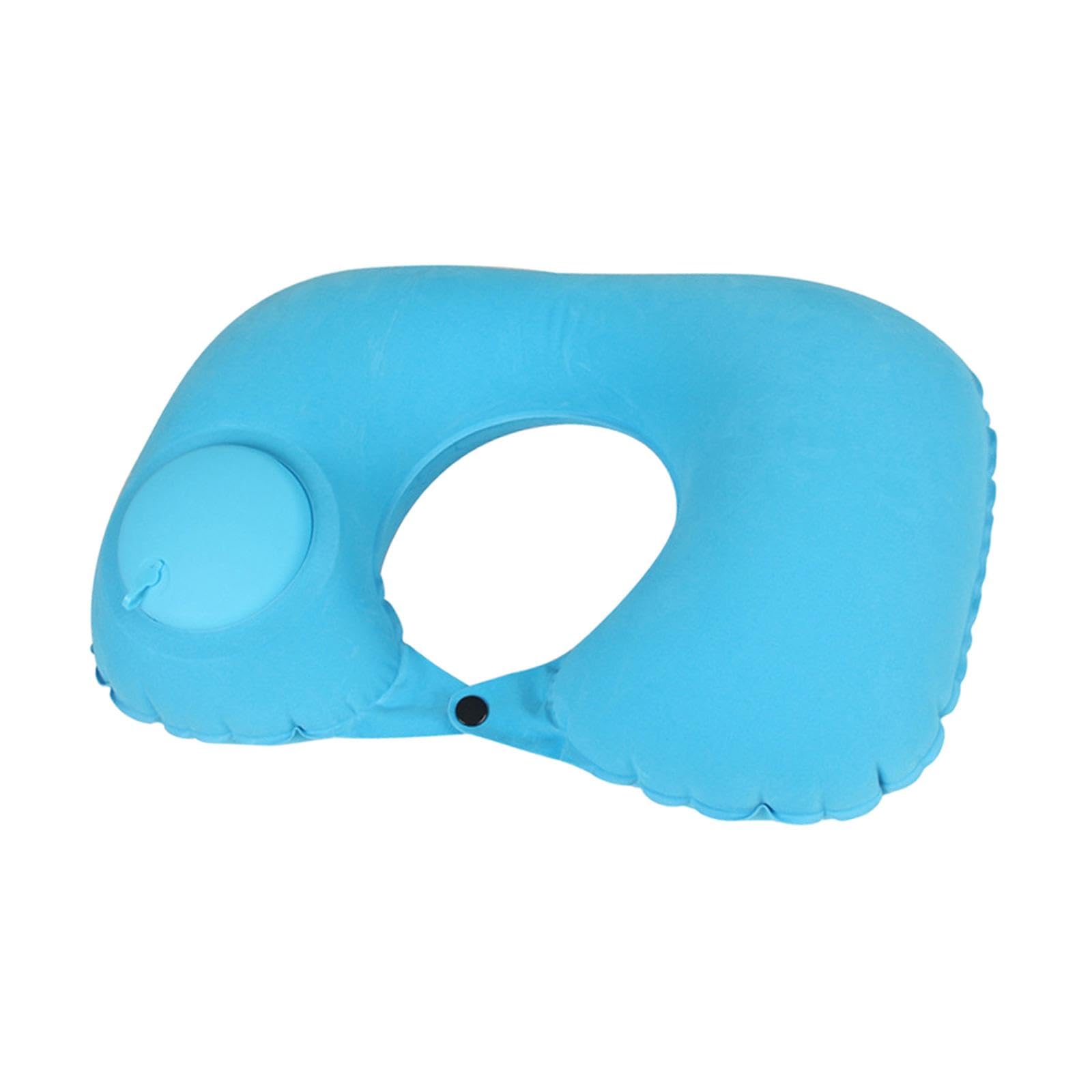 THE STYLE SUTRA® Ultralight Inflatable Travel Pillow - U-Shape Neck Support for Airplane, Office, Camping & Train Travel - Light Blue | Portable Comfort Accessory | Perfect for Business Trips & Vacations