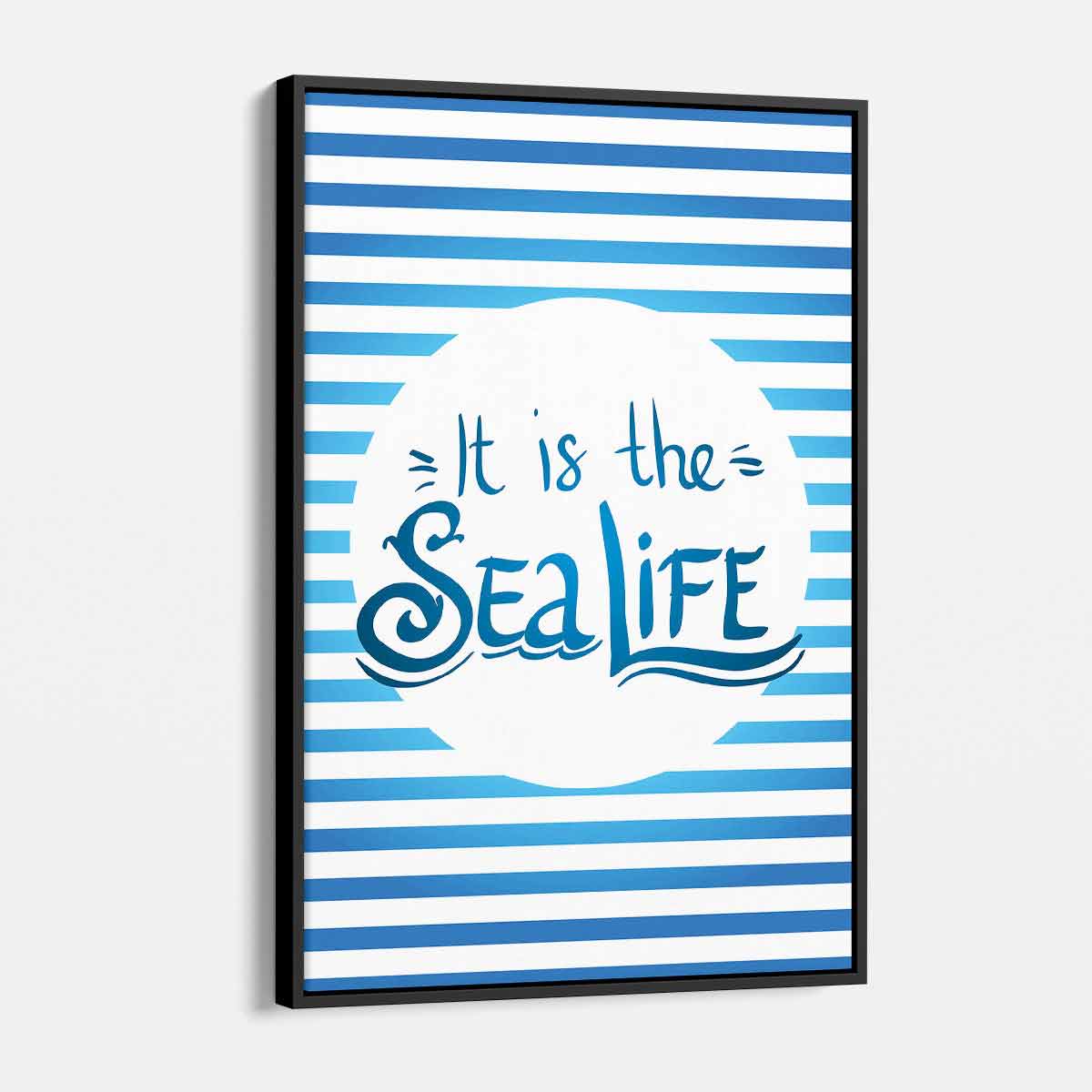 Blue Sea Life Wall Art Canvas Print 6020 - Ocean Themed Home Decor for Living Room, Bedroom & Office