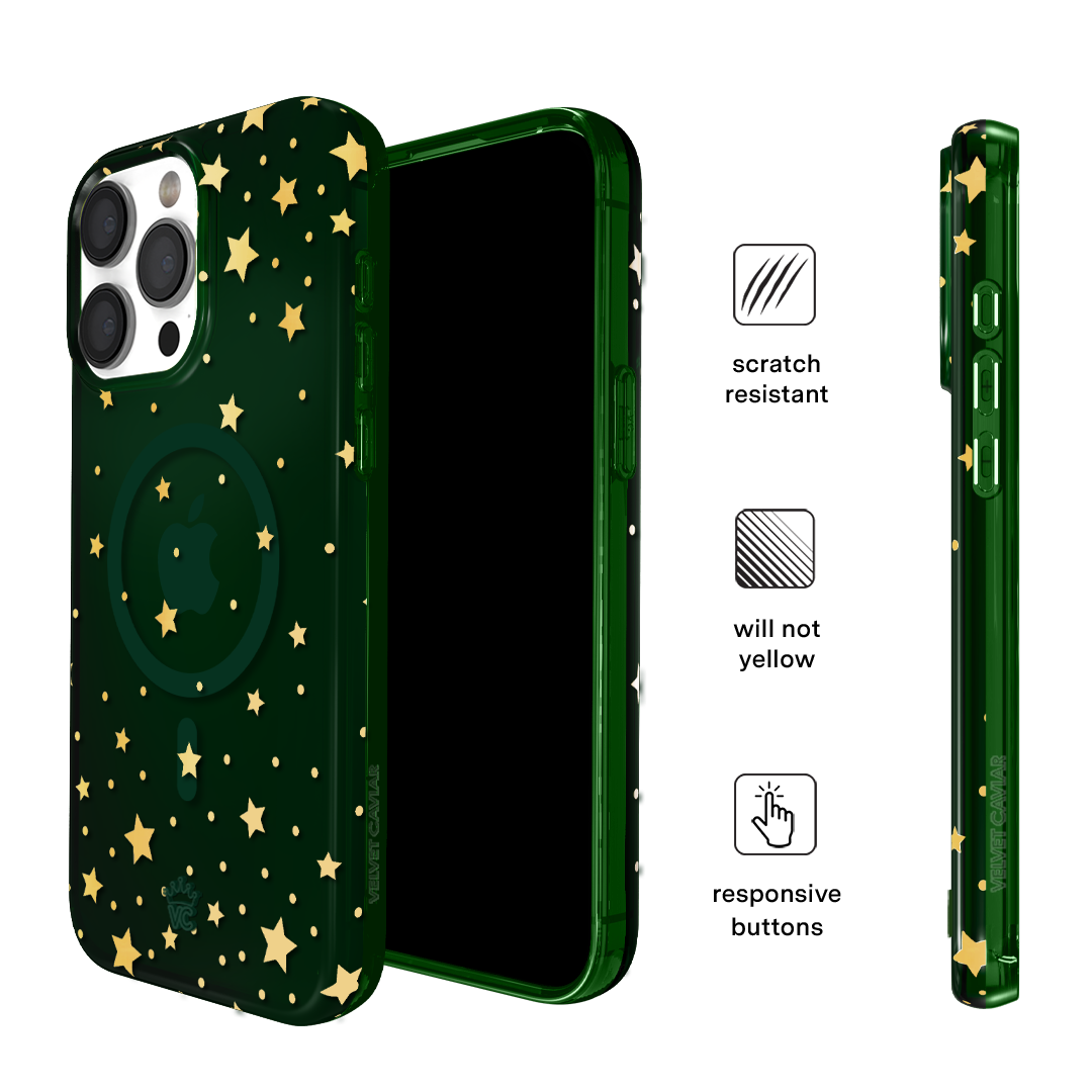Evergreen Stars iPhone Case - Durable Protective Cover for iPhone 13/14/15 Pro Max - Slim Shockproof Design - Perfect for Outdoor Activities, Travel & Daily Use