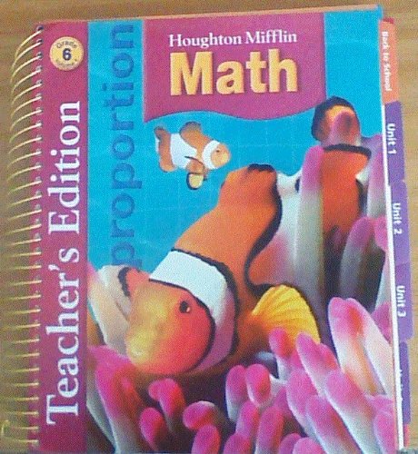 Houghton Mifflin Math Teacher Edition Level 6 Volume 1 - Comprehensive Math Curriculum Guide for 6th Grade Educators | Classroom Instruction & Lesson Planning