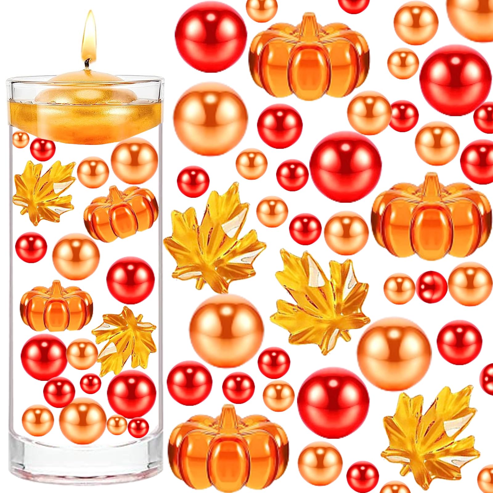 111pcs Thanksgiving Vase Fillers - Artificial Fall Decor for Centerpieces, Tablescapes & Home Decor - Perfect for Thanksgiving, Halloween & Autumn Seasonal Displays