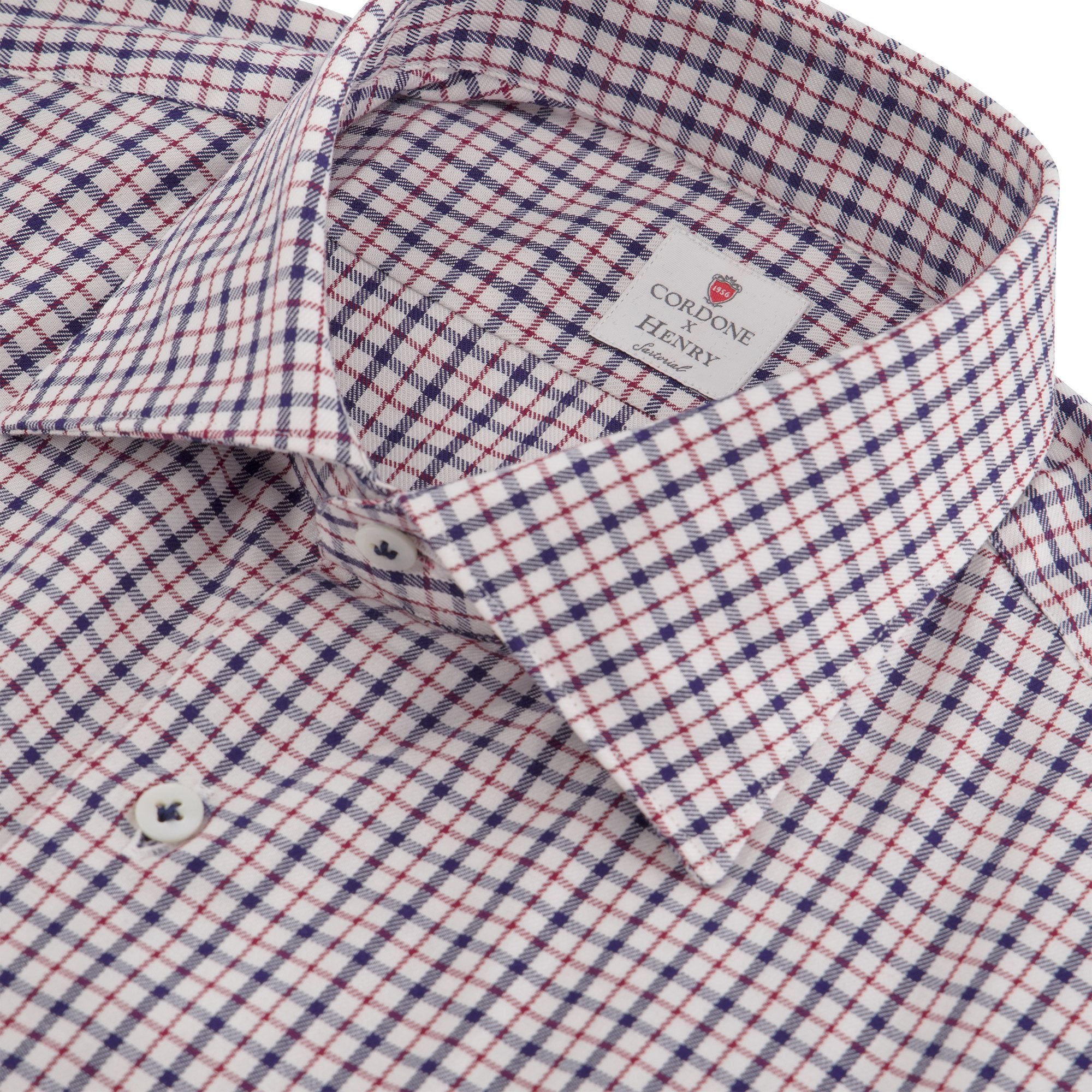 Elegant Navy and Red Checkered Shirt for Men & Women - Stylish Casual & Office Wear - Perfect for Work, Dates, and Everyday Outfits