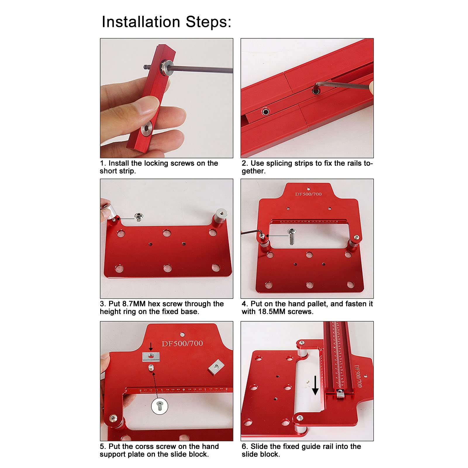 Aluminum Alloy Saw Rail Woodworking Track Guide - Universal Parallel Tool Compatible with DF500 & DF700 Wood Tenoning Machines - Perfect for Precision Woodworking, Cabinet Making, and DIY Projects