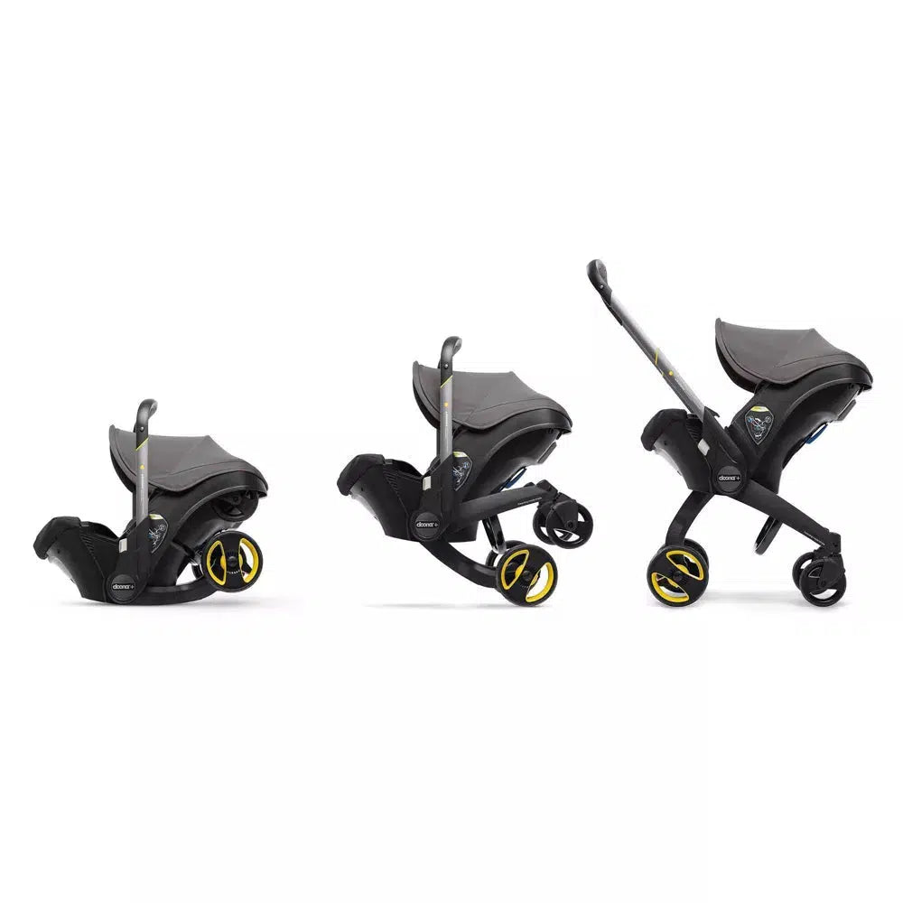 Doona Infant Car Seat & Stroller Combo with Base - Grey Hound | Lightweight Travel System for Newborns | Perfect for Airports, Shopping & Daily Outings