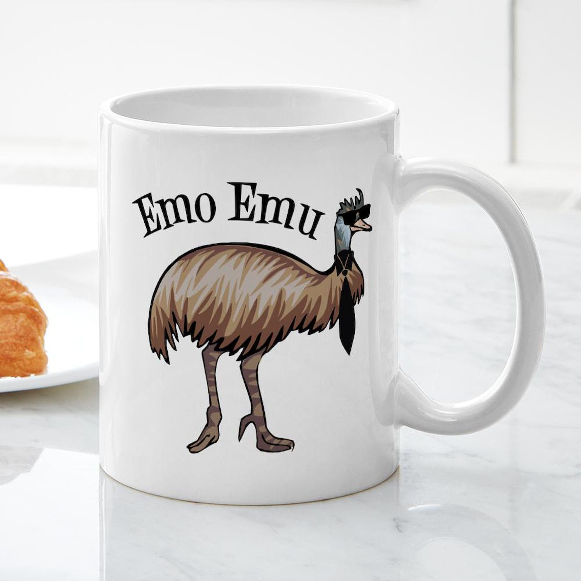Emo Emu 11 oz (325 ml) Ceramic Coffee Mug - Funny Novelty Gift for Emo Fans - Perfect for Home, Office & Coffee Lovers