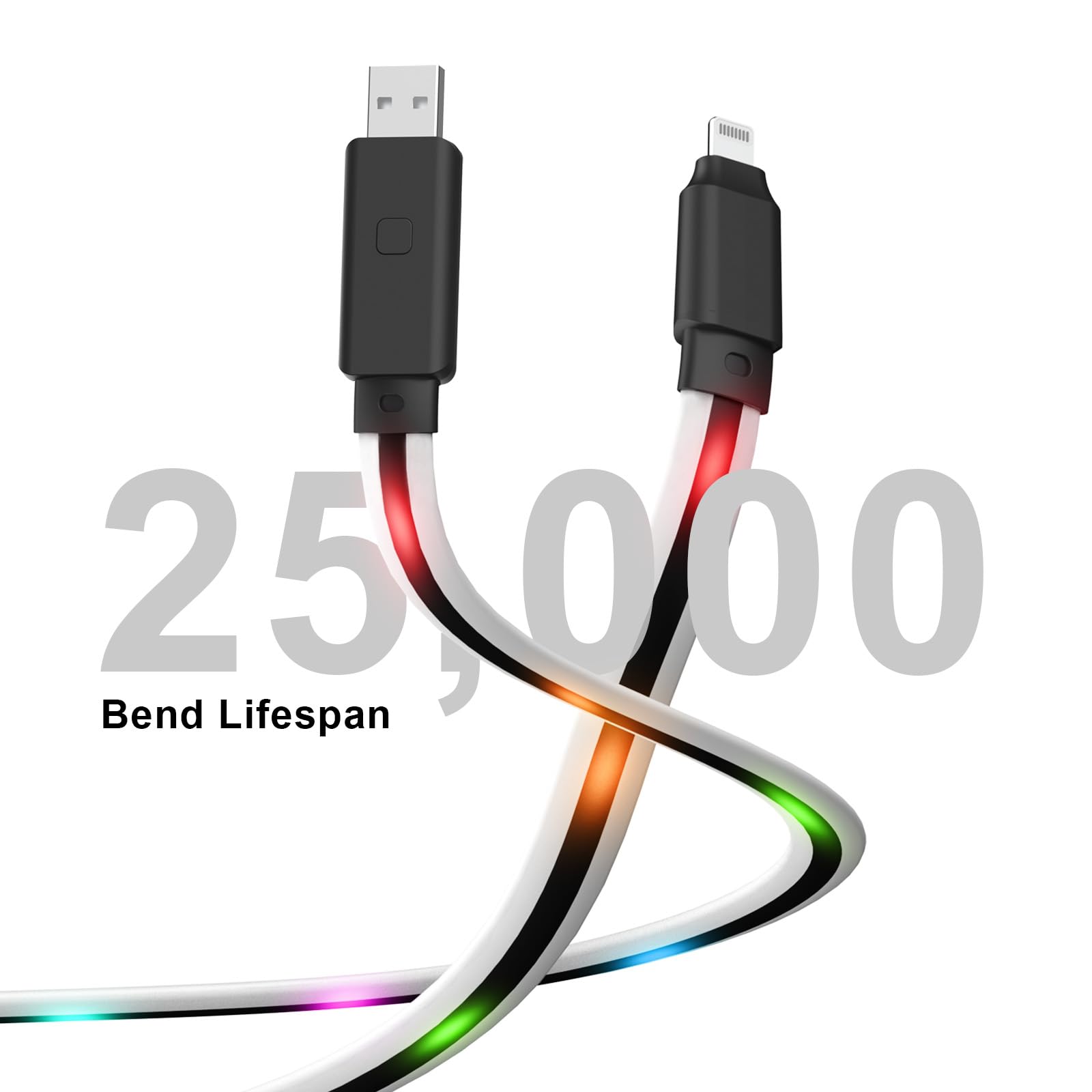 MFi Certified iPhone Fast Charger Cable with LED Light - 6FT Lightning Cable for iPhone 14/14 Pro/14 Max/13/12/11/X/8, iPad Pro/Air/Mini - Perfect for Night Charging & Gaming Sessions