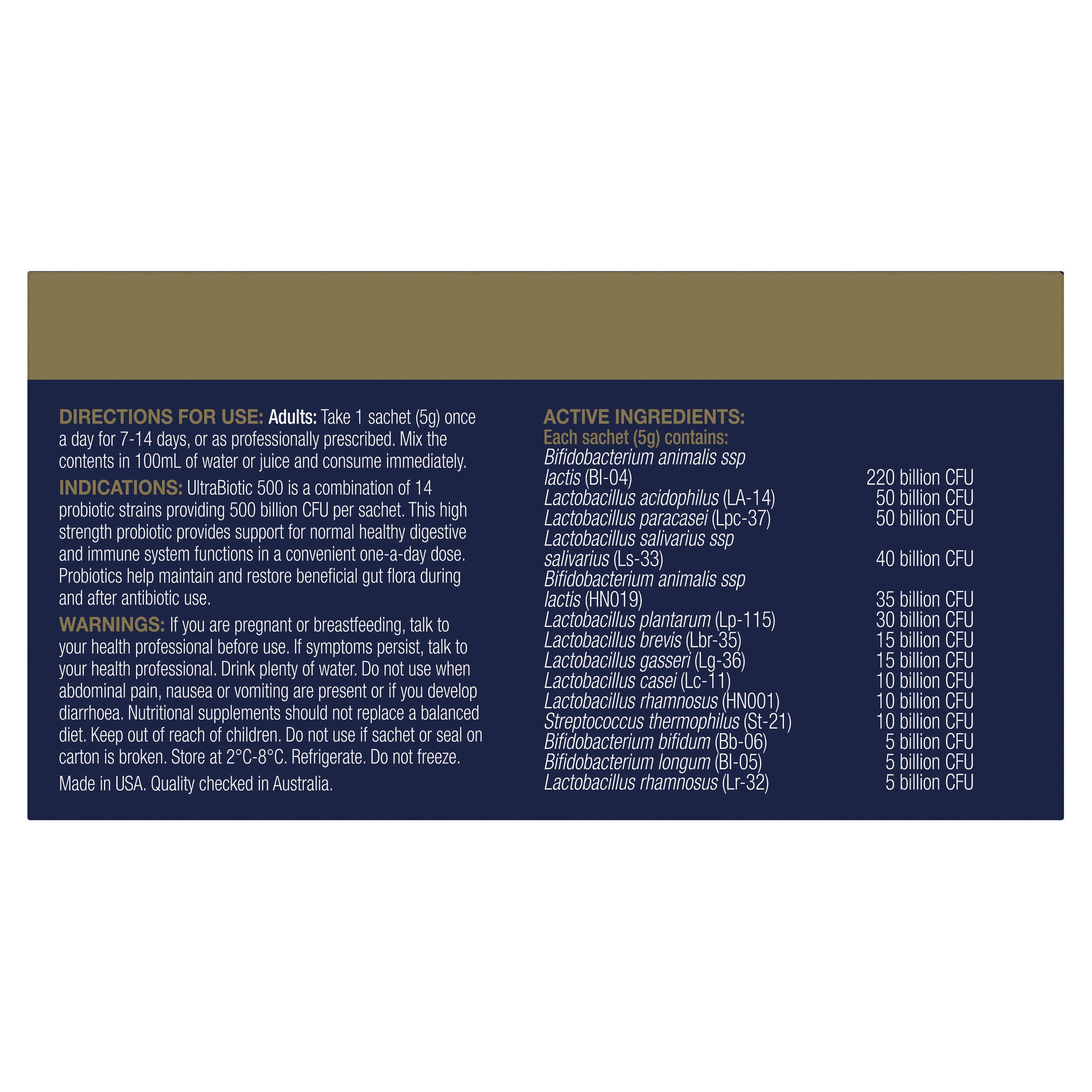 BioCeuticals UltraBiotic 500 Powder 35g - Premium Probiotic Supplement for Gut Health & Immune Support - Ideal for Travel, Daily Wellness & Digestive Balance
