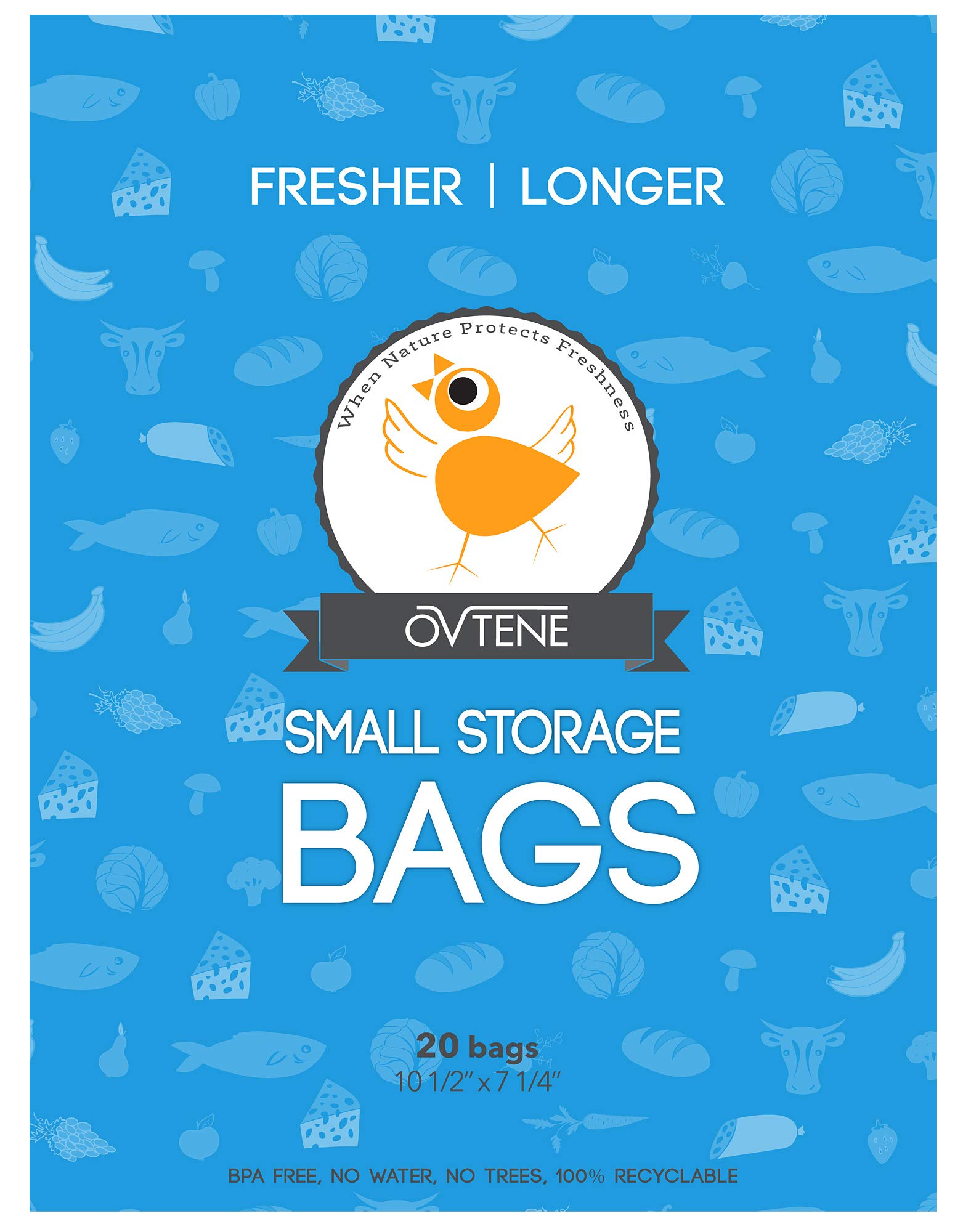 Premium Reusable Food Storage Bags for Cheese, Meat, Vegetables & Produce | Airtight Leakproof Freezer Bags (20 Pack, 10.5
