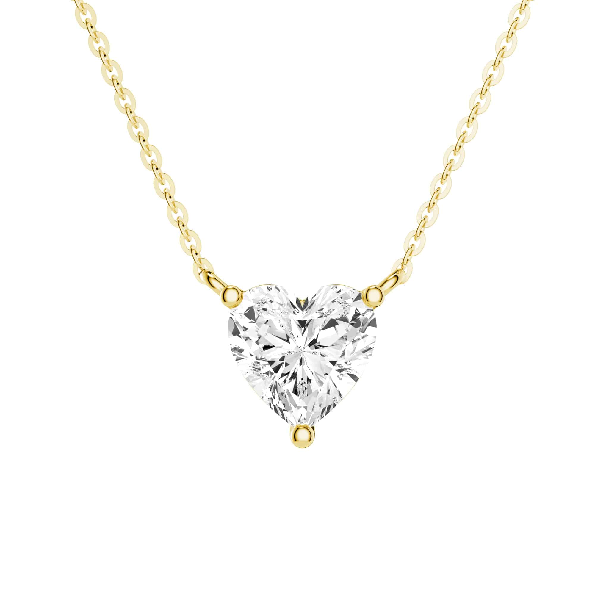 Heart Cut Moissanite Solitaire Pendant Necklace - 14K Gold Plated Elegant Jewelry Gift for Women, Valentine's Day, Anniversary & Special Occasions