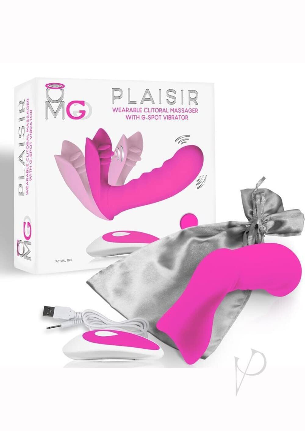 OMG Plaisir OMG-RV-19 Remote Control Clitoral & G-Spot Vibrator - Wireless Rechargeable Adult Toy for Couples Play, Solo Pleasure & Discreet Use - Pink
