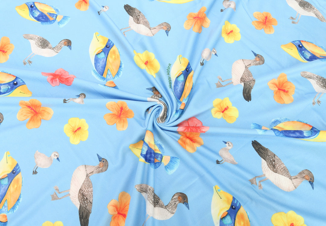 Humu Nene Baby Nursing Car Seat Cover - Breathable & Soft Hibiscus Blue Design for Newborns & Infants - Perfect for Car Travel, Stroller, and Breastfeeding Privacy
