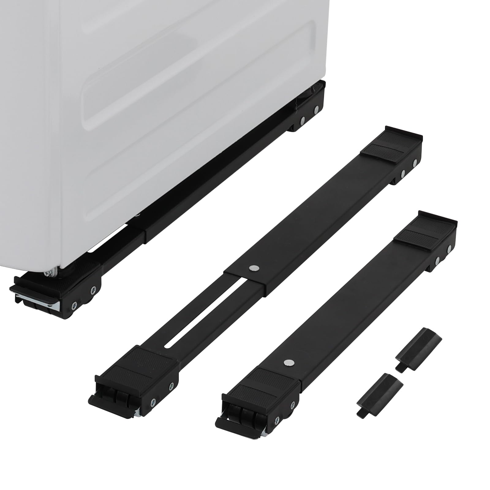 Heavy Duty Appliance Rollers - Extendable Washing Machine Stand & Furniture Sliders for Refrigerator, Washer & Dryer - 660 lbs Capacity - Black - Perfect for Moving Appliances Safely & Easily in Home or Laundry Room