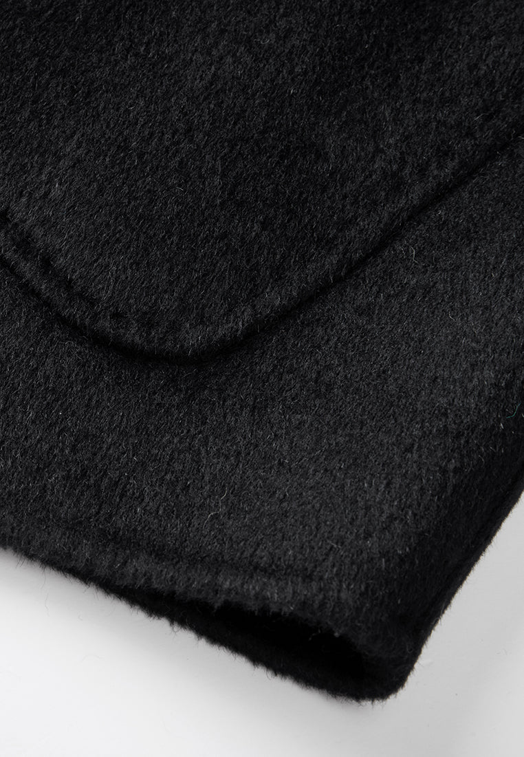 Exposed Seam Shawl Lapel Patch Pocket Cropped Coat for Women - Stylish Fall & Winter Outerwear for Office, Dating & Casual Wear