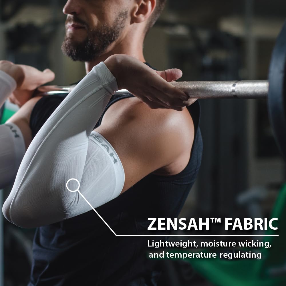 Zensah Compression Arm Sleeves - USA Made Thermal Arm Warmers for Cycling, Running & Outdoor Sports with UV Sun Protection - Perfect for Cold Weather Training & Sun Protection During Summer Activities