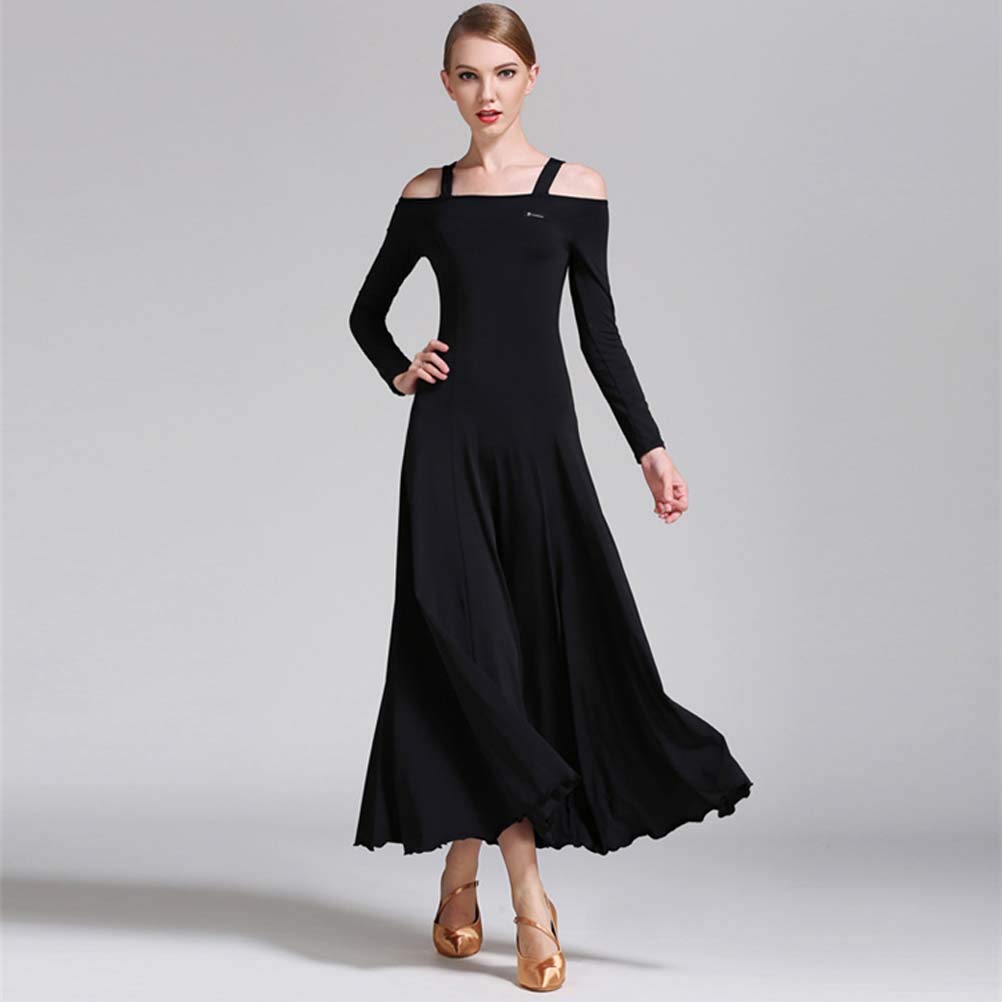 Women's Flamenco Spanish Dance Dress - Short Sleeves, Shoulder Straps, Big A Swing Design - Perfect for Ballroom, Latin, and Salsa Dancing