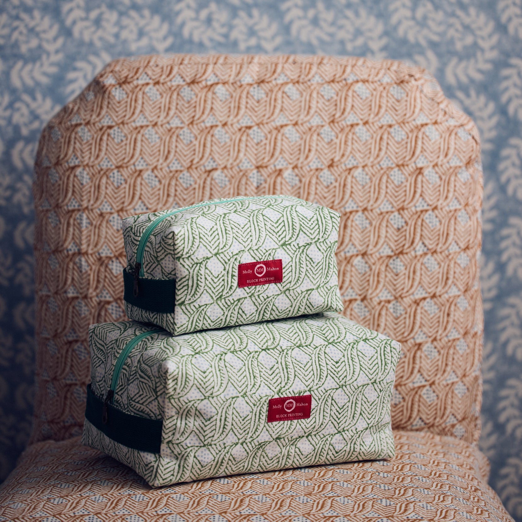 Handmade Indian Leaf Block Printed Pink Copper Fabric - Perfect for Home Decor, DIY Crafts & Fashion Accessories