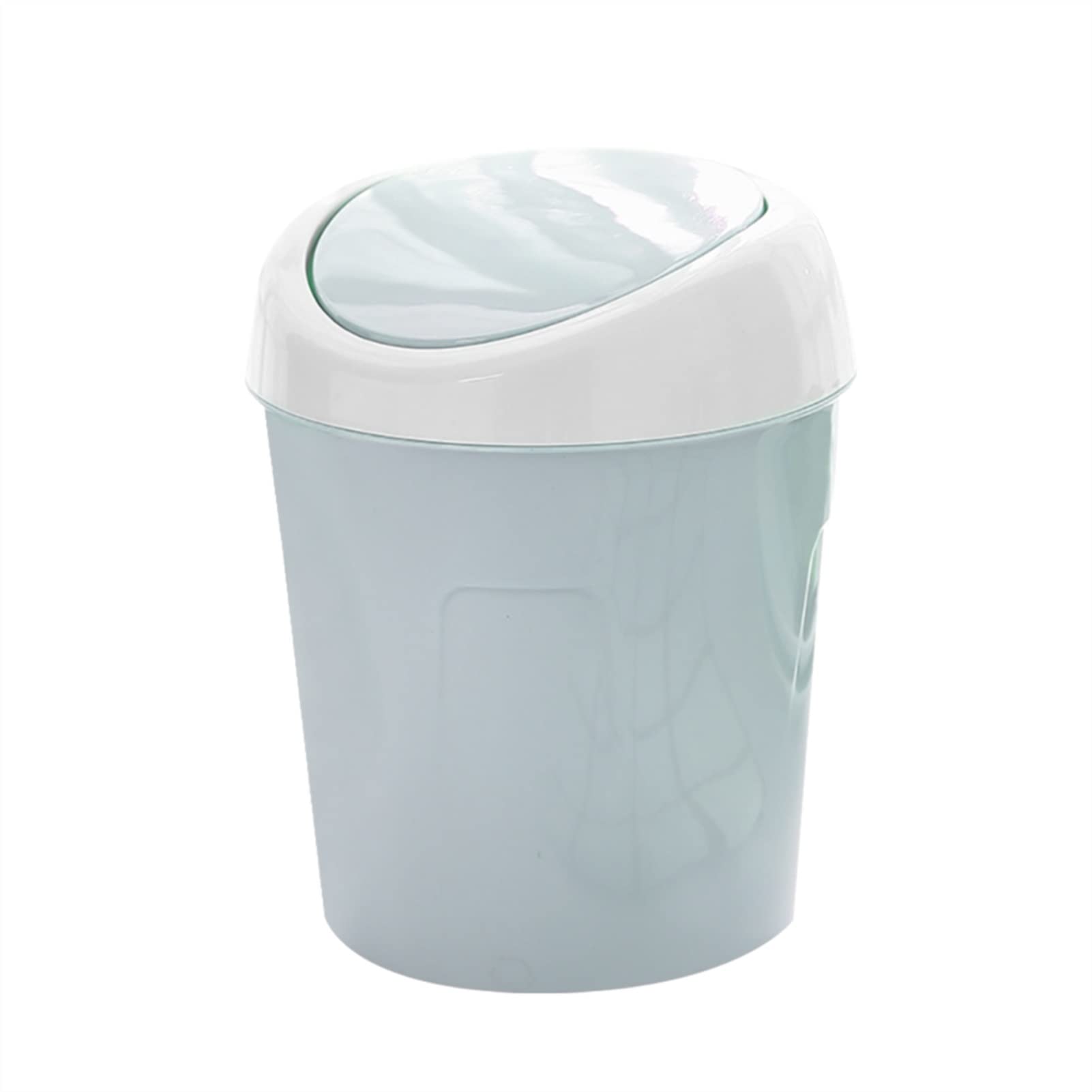 NFEGSIYA Mini Flip Lid Trash Can - Small Waste Bin for Home, Office, Bedroom & Living Room - Compact Desktop Garbage Bin with Flip Top Lid - Blue Plastic Waste Basket - Perfect for Bedside, Study Desk & Bathroom Use