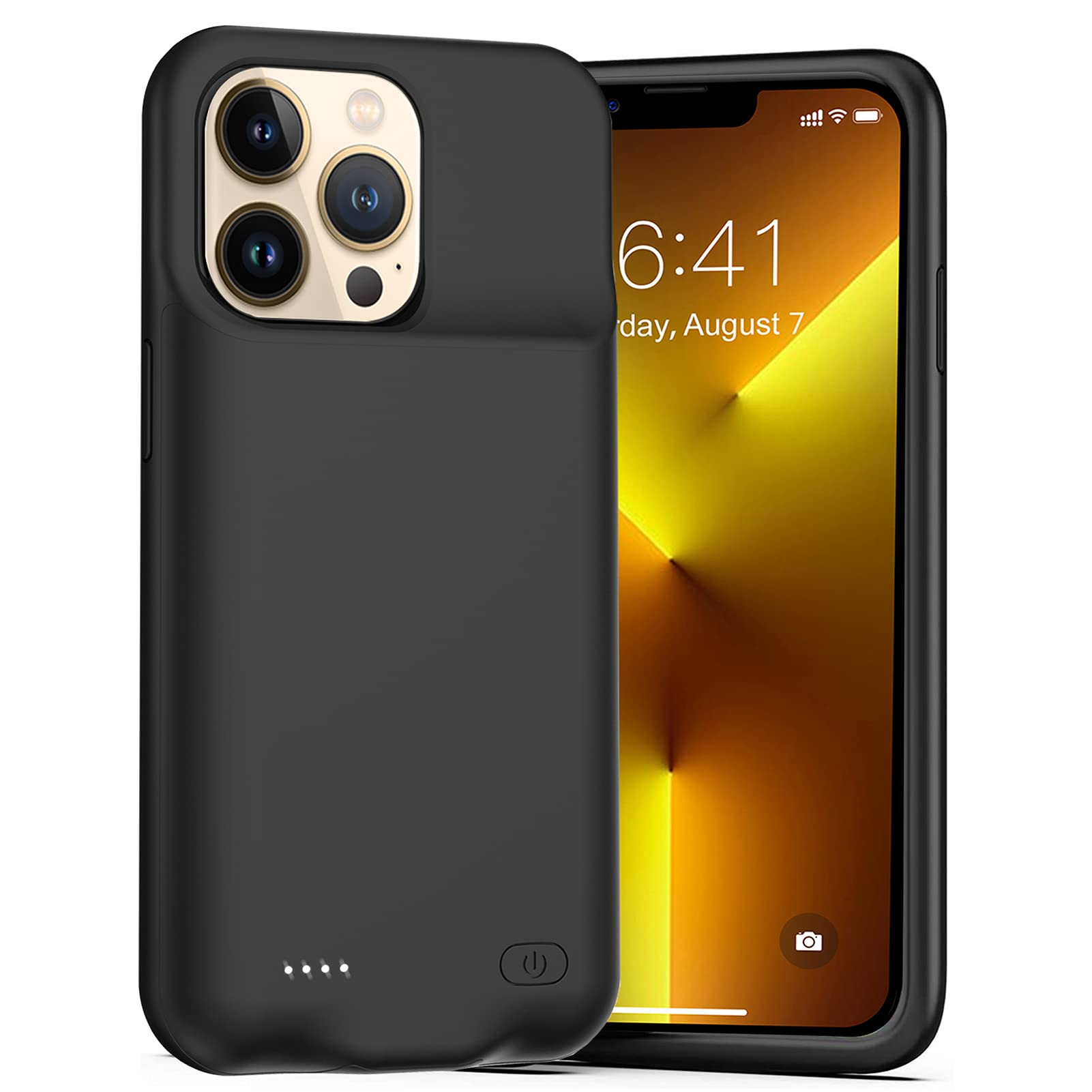 8500mAh Battery Case for iPhone 13 Pro Max - Extended Rechargeable Charging Case | Protective Power Bank with CarPlay Support | Perfect for Travel, Work & Outdoor Activities (Black, 6.7 inch)